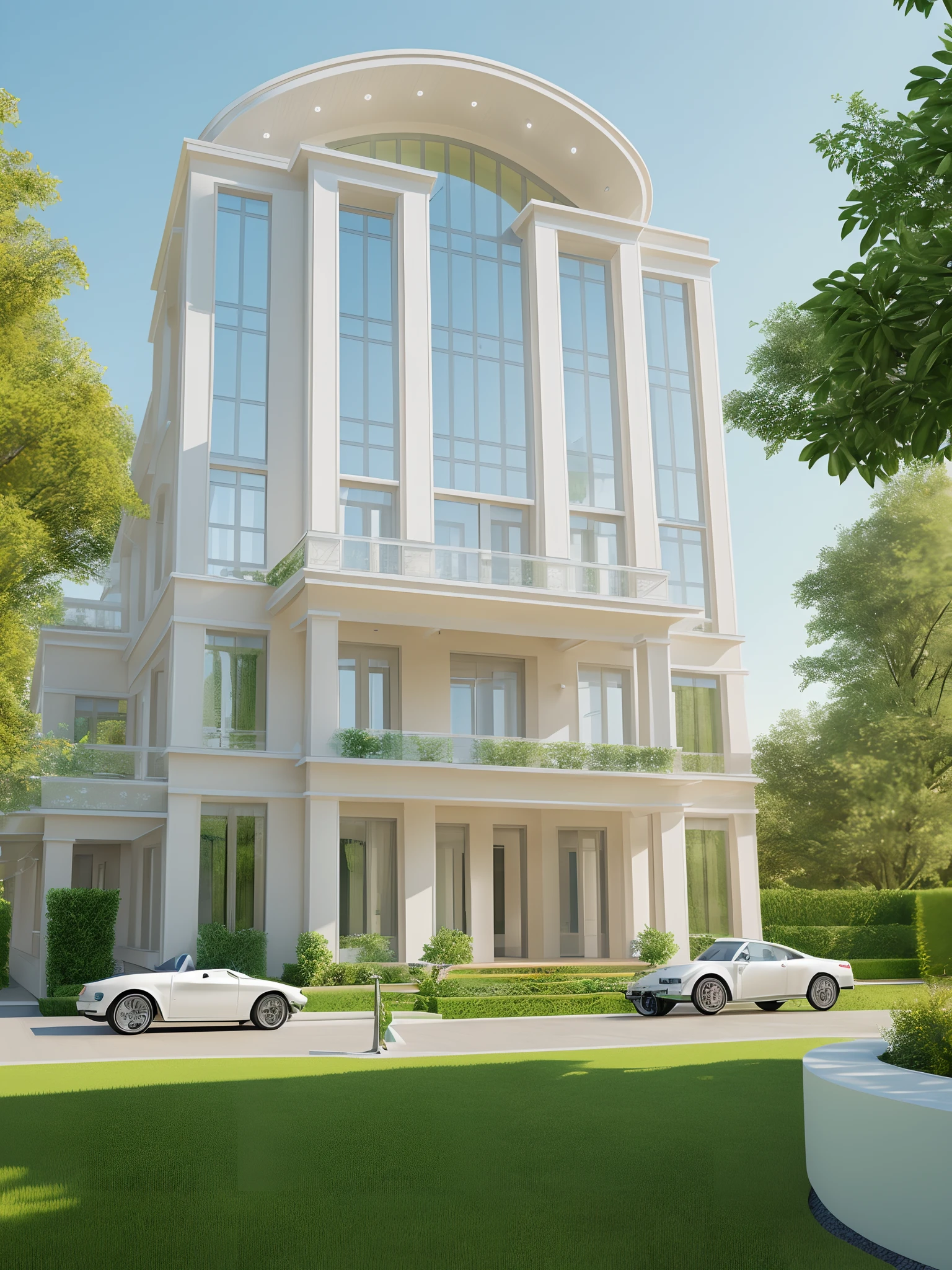 ((masterpiece)),(high quality), best quality, real,(realistic), super detailed, (full detail),(4k),8k,a drawing of a building with a perspective point perspective drawing, hd png, architectural sketch, architecture drawing, architectural drawing, drawing architecture, single point perspective, architectural illustration, thin line art, three point perspective, impossible stijl architecture, lineart behance hd, clean ink detailed line drawing, two point perspective, realistic, GREEN GARDEN, trees landscape, ((evening light))
