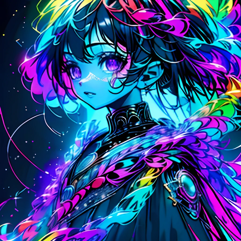 Irridescent color、Colorful pop mascot characters，Round and cute space robot, Farbe々ornamented、Colorful backgrounds，Fantasy，intricate-detail {brightened，K HD，32k constellations