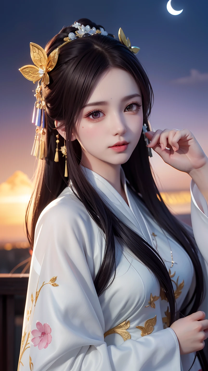 (8k, RAW photo:1.2),best quality, ultra high res,dramatic angle,(fluttered detailed color splashs), (illustration),(((1 girl))),(long hair),(rain:0.9),(hair ornament:1.4),there is an ancient palace beside the girl,chinese clothes,(focus on), color Ink wash painting,(color splashing),colorful splashing,(((colorful))),(sketch:0.8), Masterpiece,best quality, beautifully painted,highly detailed,(denoising:0.6),[splash ink],((ink refraction)), (beautiful detailed sky),moon,highly,detaild,(masterpiece, best quality, extremely detailed CG unity 8k wallpaper,masterpiece, best quality, ultra-detailed),(Lycoris radiata),