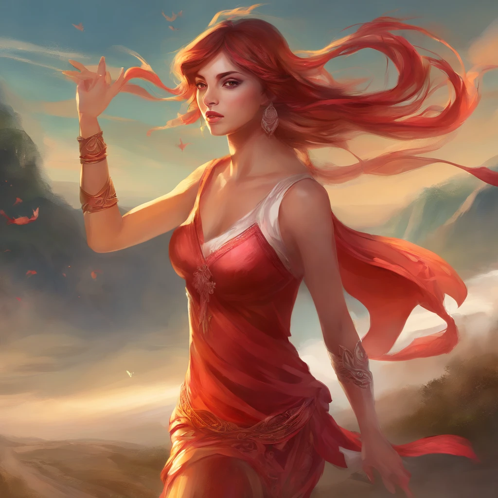 masutepiece, sophisticated details, Best Quality, 4K, 超A high resolution, High resolution, Ultra HD, runner, Female, jogger, walker, Morning jogging, Red Running Shoes, singlet, leggins, Sports Sunglasses, hair blowing in wind, Sweating
