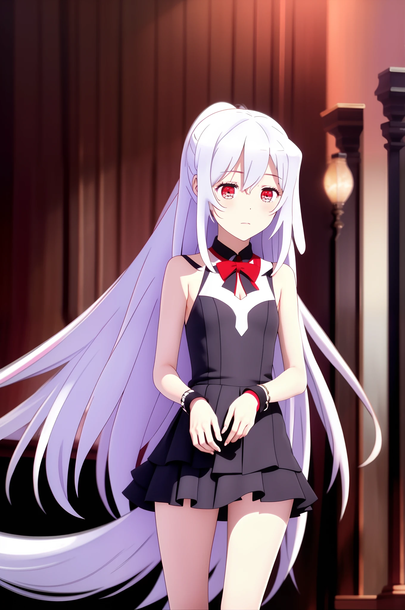 tmasterpiece,highest quality,1girll,red color eyes,white color hair,Magic Corner,Succubus Tail