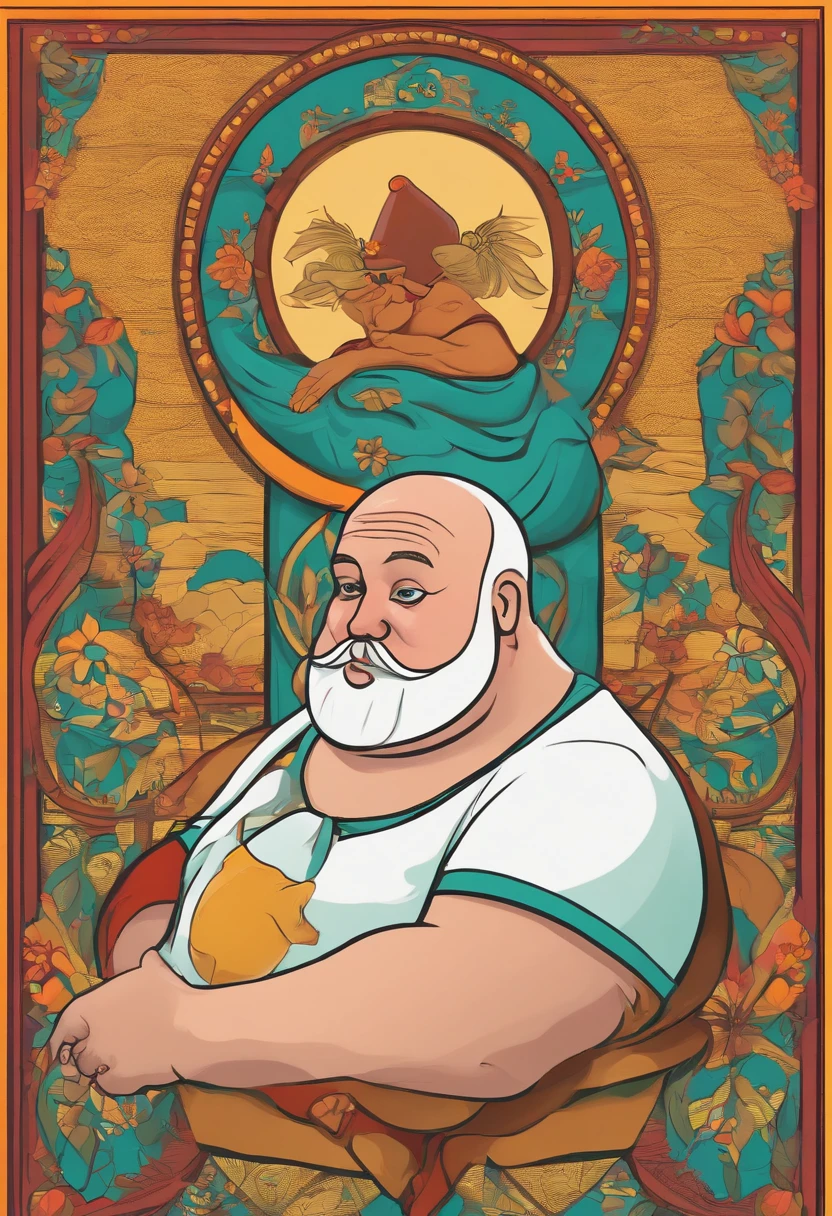 Stock-speculating bald cute fat man