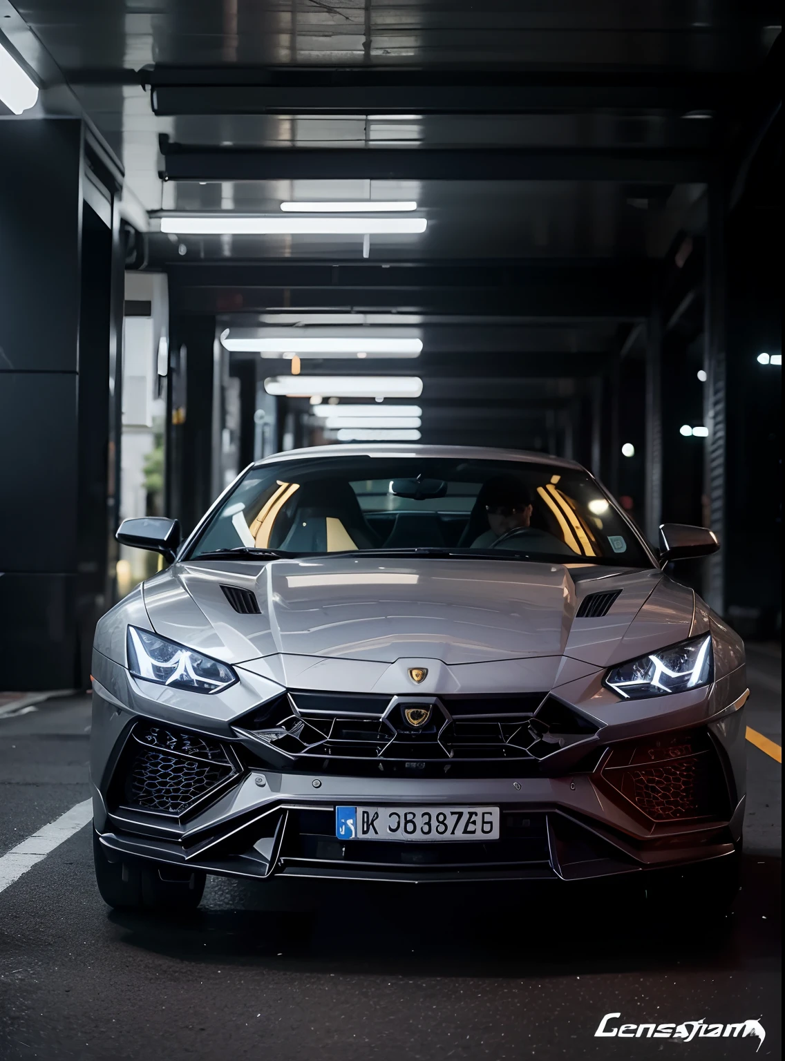 Lamborghini car sit-in urban hall