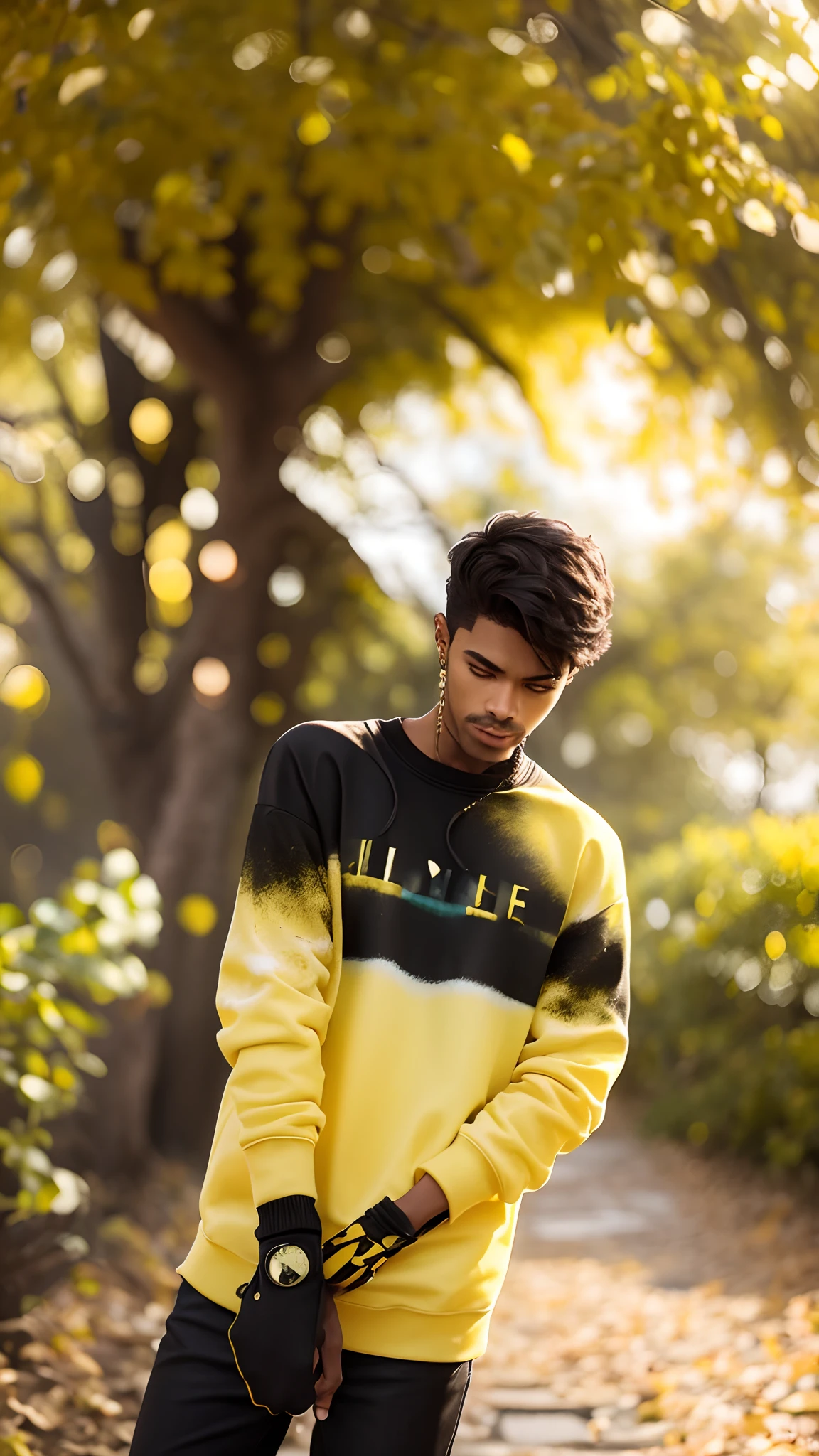 Black and yellow mixed colours sweatshirt
