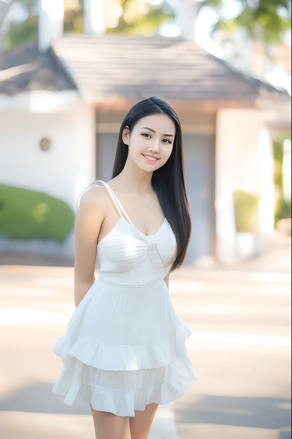 Asian woman arafed in white dress posing for photo, a young asian woman, a young asian woman, beautiful young asian woman, young cute wan asian face, young asian girl, asian girl with long hair, beautiful asian woman, beautiful asian girl, beautiful Korean girl, asian women, cute young woman, beautiful Korean girl, cute young woman