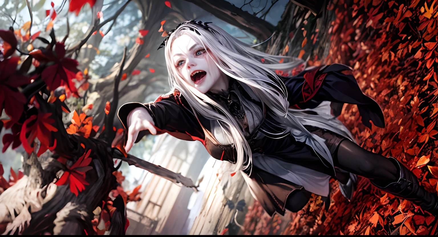 arafed blood dripping from eyes 👀 woman in a white dress posing next to a tree, horrifying  witch with long hair, white skin, blood dripping from eyes, scars, horns, evil 👿 wearing dark victorian goggles, wearing victorian dark goggles, as a medieval fantasy character, dark witch headdress, wearing victorian goggles, evil fire sorceress in the woods, dressed in a medieval lacy, witchy clothing, witch in the woods, wearing gothic accessories there is a woman with long gray hair and a red shirt, very long silver hair, white hair floating in air, a silver haired mad, long grey hair, middle-aged witch, long silver hair, scary angry pose, dramatic smiling pose, circle of the crone, flowing silver hair, transforming into werewolf, silver long hair, evil pose, silver hair so long