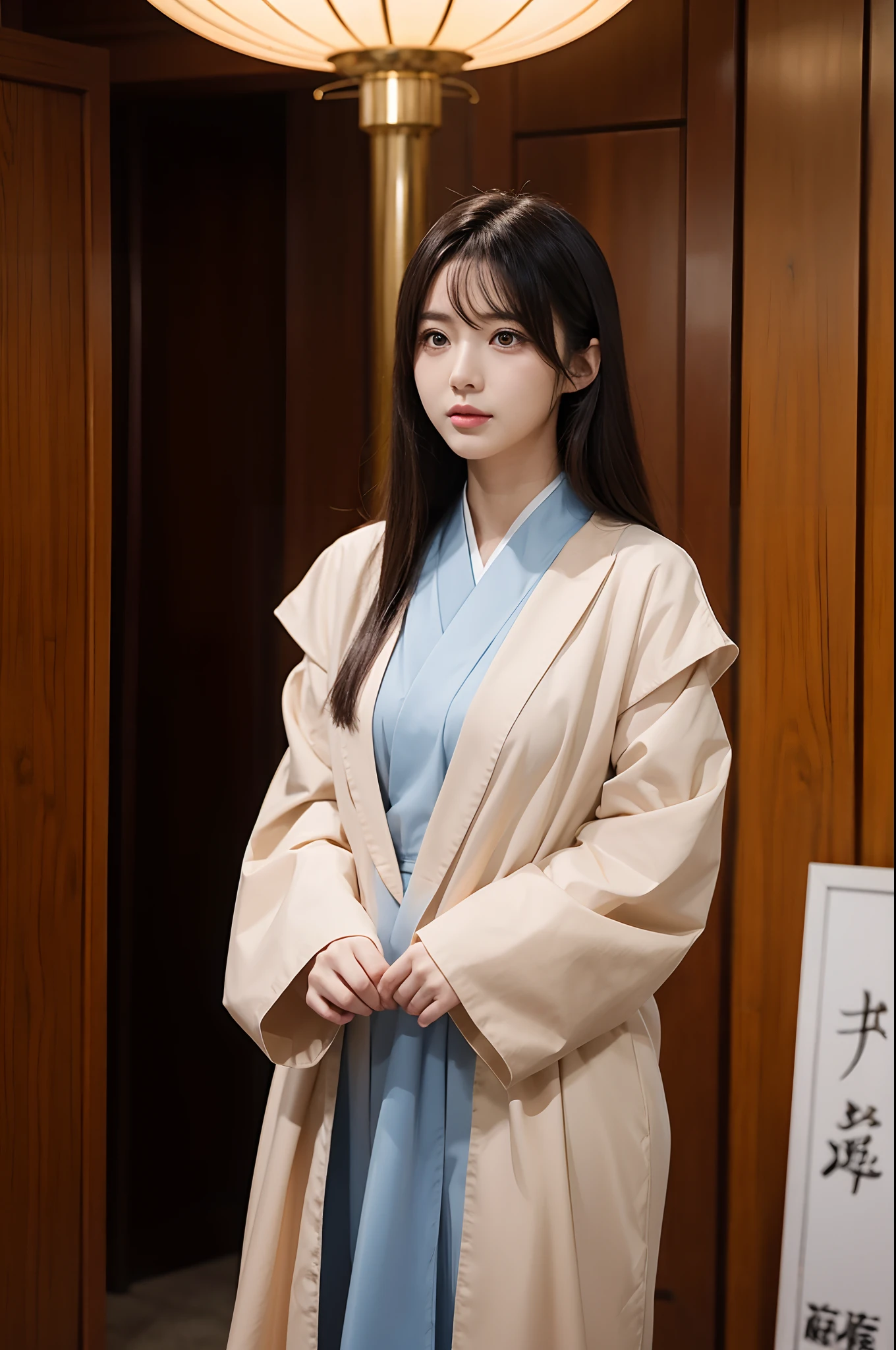 Anime comic style,CG,femele,Stand up,well dressed,guide,Asian people