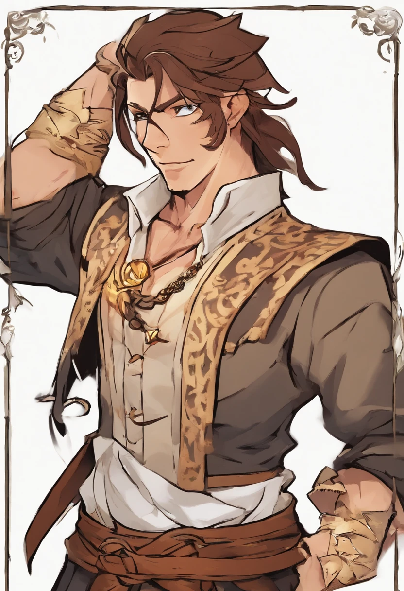 homem de 21 anos de pele branca, olhos pretos com pupilas amarelas, 1,68 de altura, cabelo curto de cor preta com pontas amarelas, cicatriz abaixo do nariz bem pequena, Your clothes are those of a poor peasant, Like you're a thief