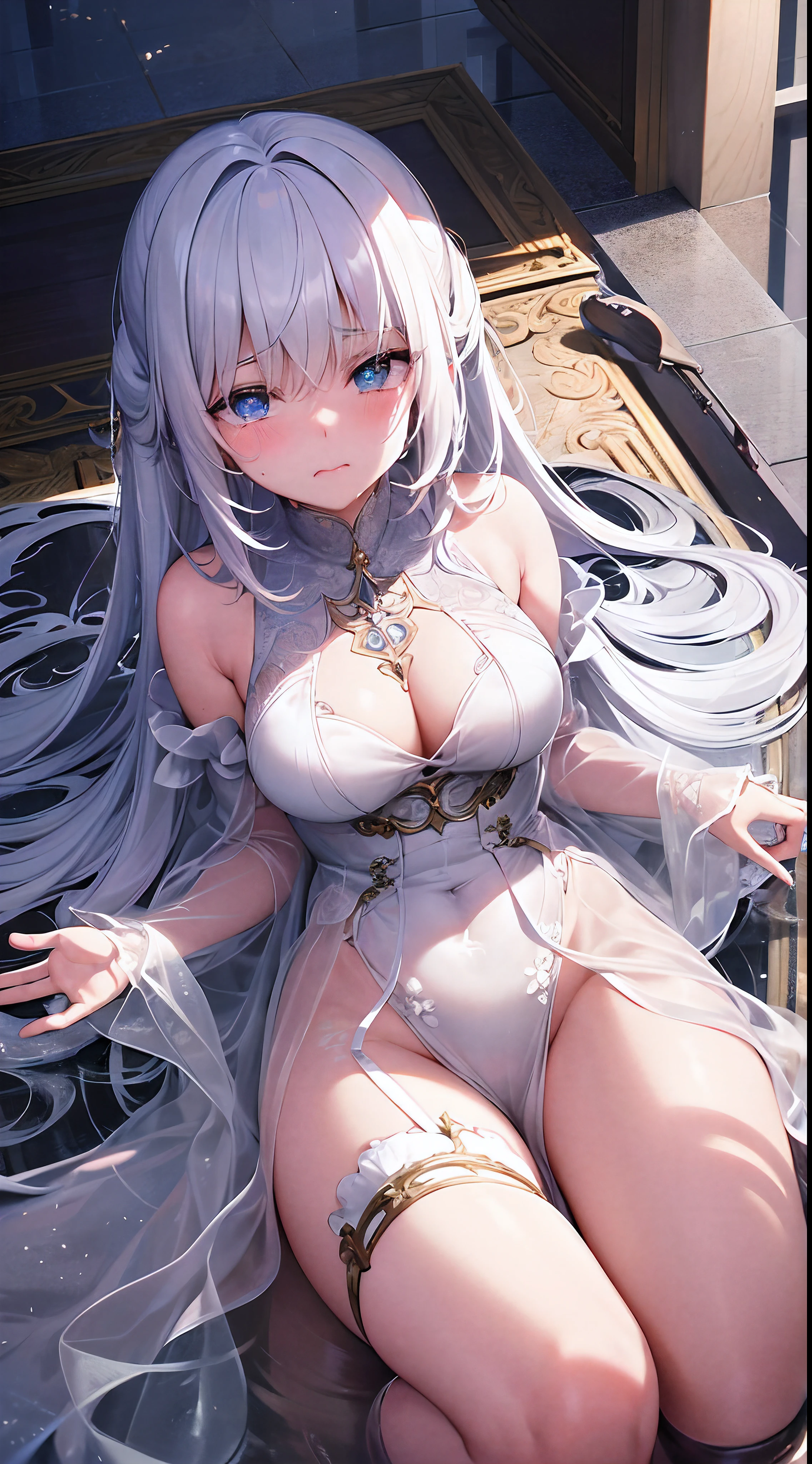 (QUALITY:0) 8k, 8k wallpaper, (an extremely delicate and beautiful:1.1), (beautiful detailed eyes:1.3), (best illustration:1.1), (best quality:1.3), (best shadow:1.1), (cinematic lighting:1.2), detailed eyes, (detailed_light:1.1), (dreamy:1.1), (extremely detailed CG unity 8k wallpaper:1.1), highres, (masterpiece:1.3), official_art, ray tracing, (stylized:1.3), trending on artstation, (ultra_detailed:1.2) (STYLE & COMPOSITION:0) 1girl, sad face, crying