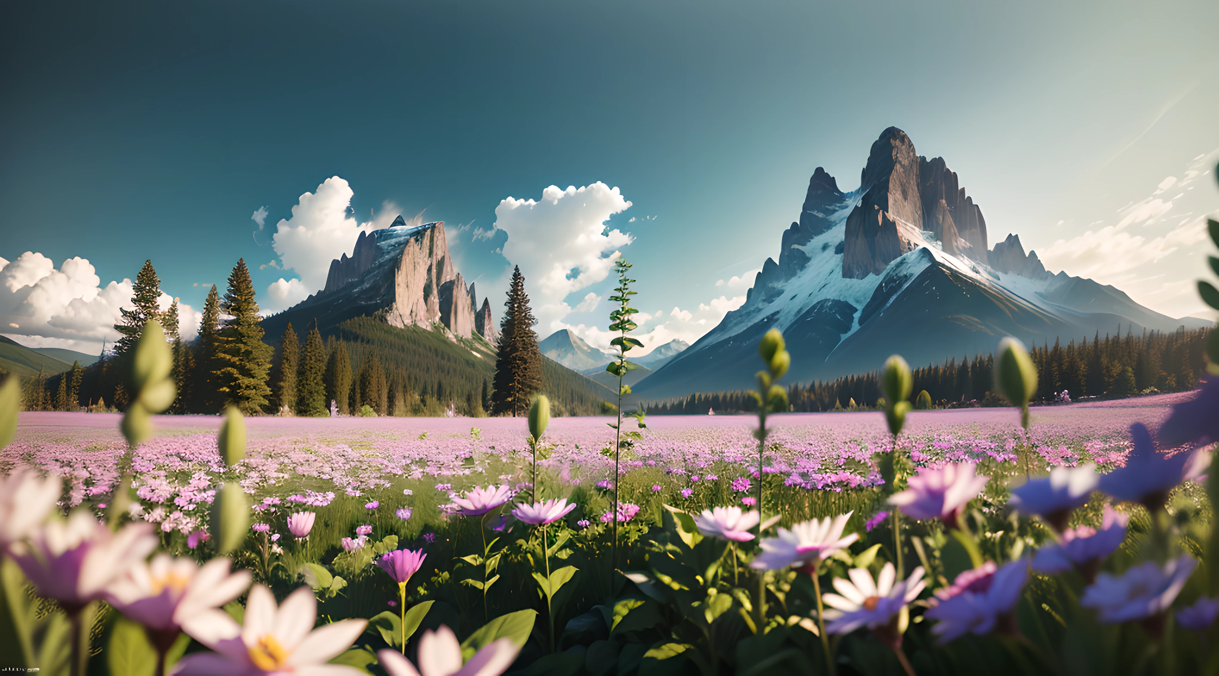 (best quality,4k,8k,highres,masterpiece:1.2),ultra-detailed,(realistic,photorealistic,photo-realistic:1.37),(masterpiece, best quality, no human, landscape, scenery, water flowers:1.2), 8k, 85mm, official art, raw photo, absurdres, perspective, depth of field, HDR, sharp focus, highres, photography, mountain, realistic, highest detailed, extreme detailed, ultra detailed, finely detail, flowers