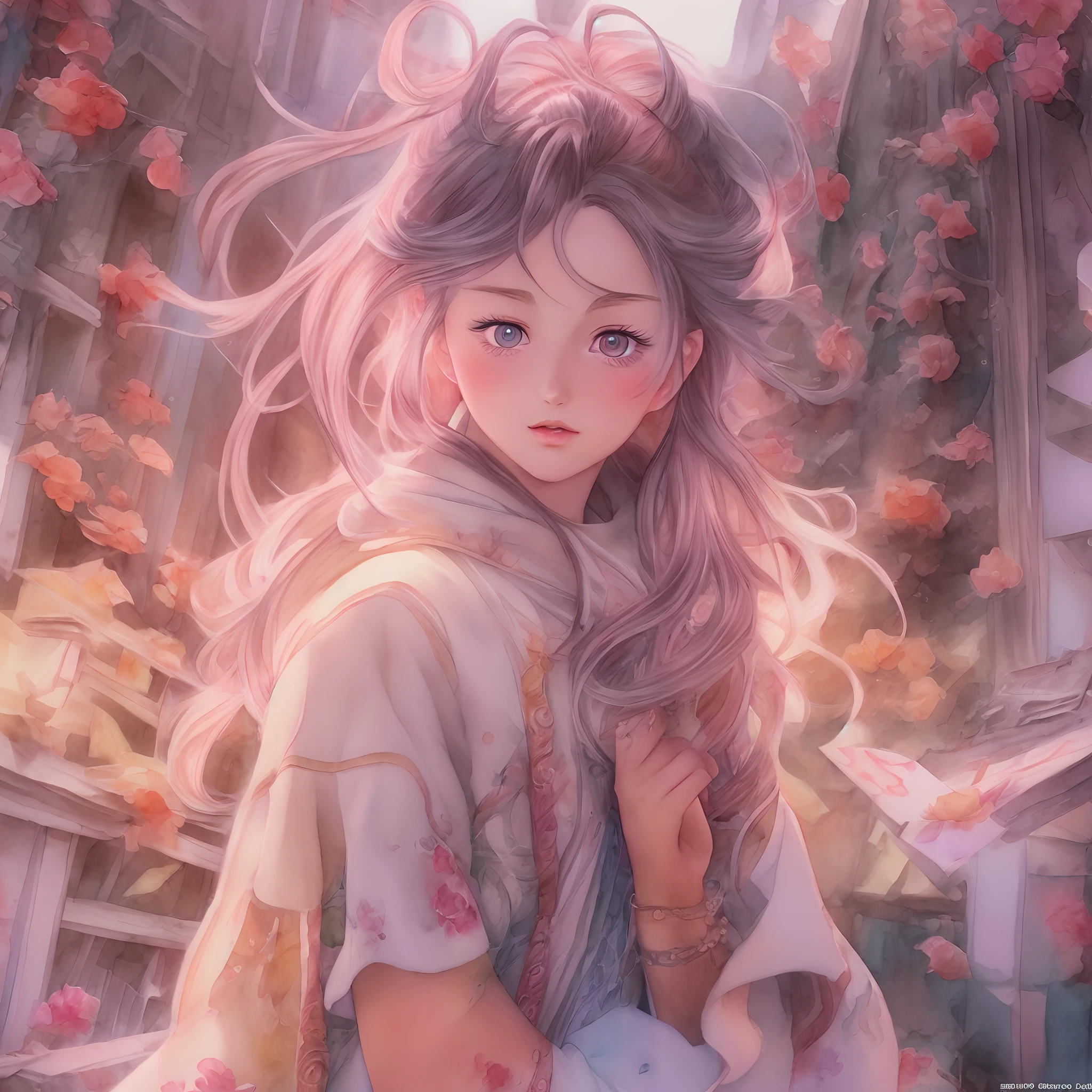 Girl Ultra Realism Anime Art Concept Cartoon Art Concept WLOP Intricately Detailed Magic 8k Unreal Engine Vintage Aesthetic Retro Vintage Style HD Watercolor Olga Schwarzlus Vetranano Bikova Fine Art Soft Watercolor Extreme Detail Digital Art 4k Ultra HD