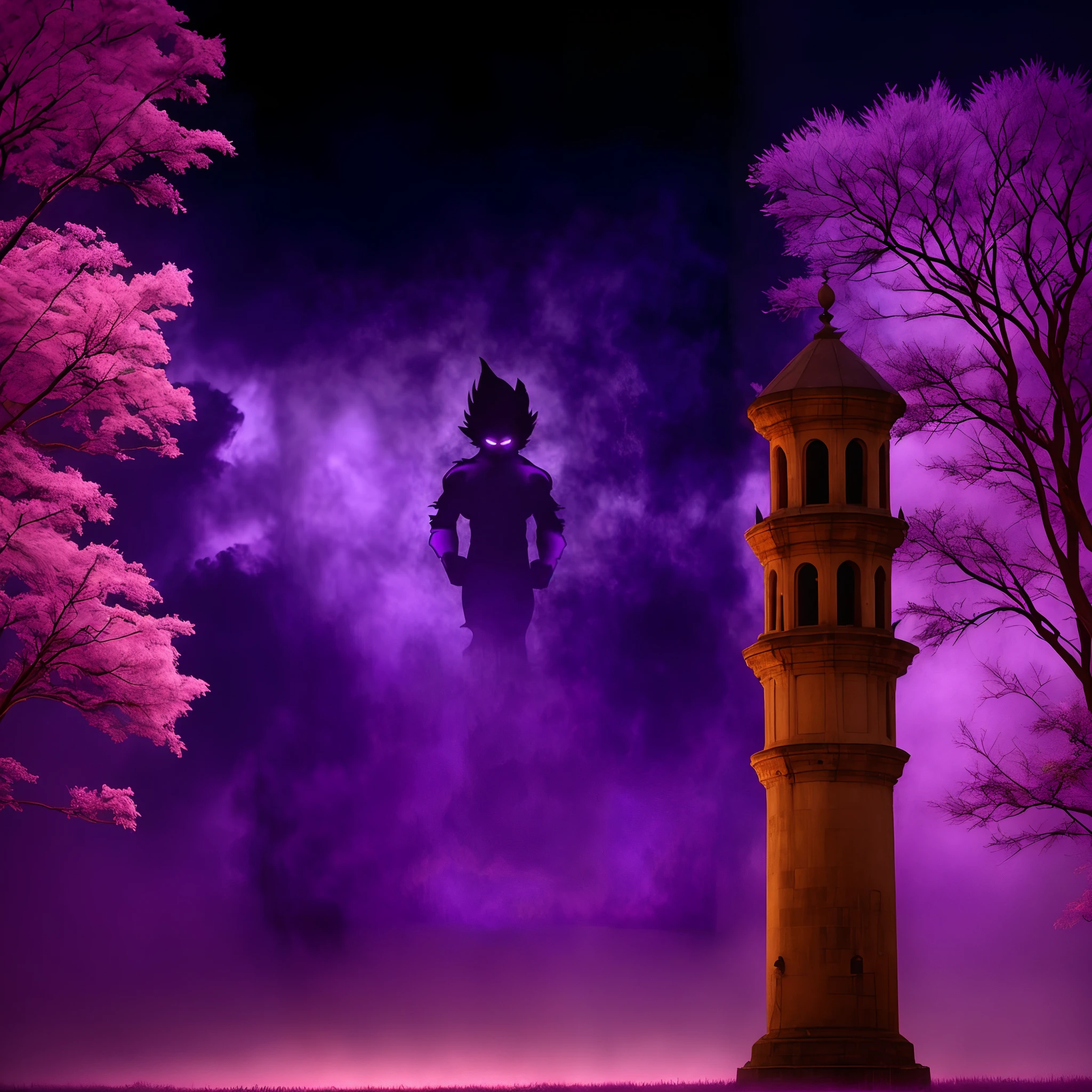 Dark mist with a purple color, dense mist with a purple tinge, sem personagens em volta
