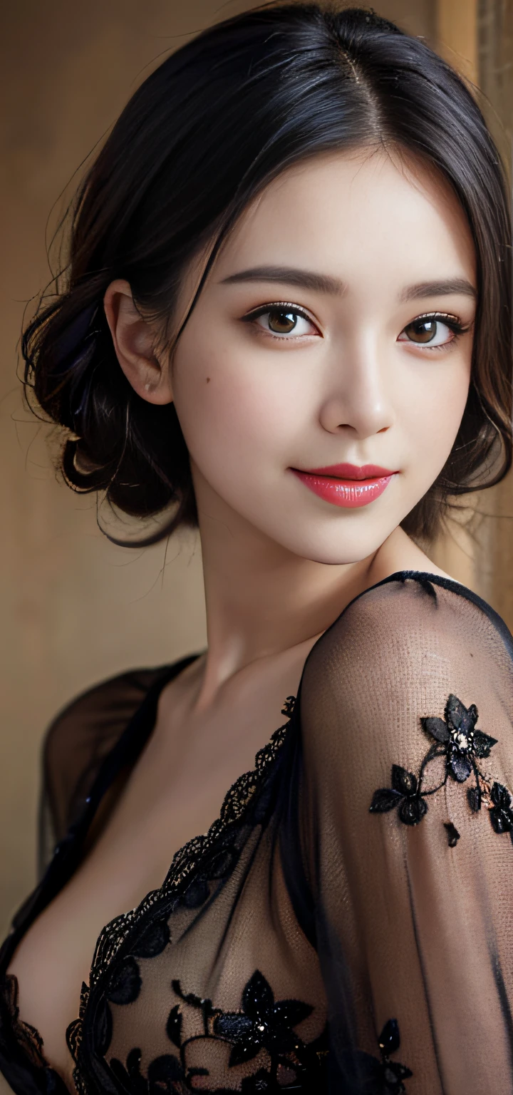 Look here and smile、(hyper realisitic), (Illustration), (High resolution), (8K), (Extremely detailed), (Best Illustration), (Beautiful detailed eyes), (Best Quality), (Ultra-detailed), (masutepiece), (wall-paper), (Photorealistic), (Natural light), (Rim lighting), (Detailed face), (Highly detailed realistic skin texture), (Anatomically correct), (Solo), (One Young Woman), (extremely detailed realistic hair), (Black hair:1.2), (Detailed chestnut eyes), (Small moles under the eyes), (Undersized breasts:1.5)、(Long legs), (), (Dynamic Pose), (Closed mouth:1.3), (Colorful summer clothes),