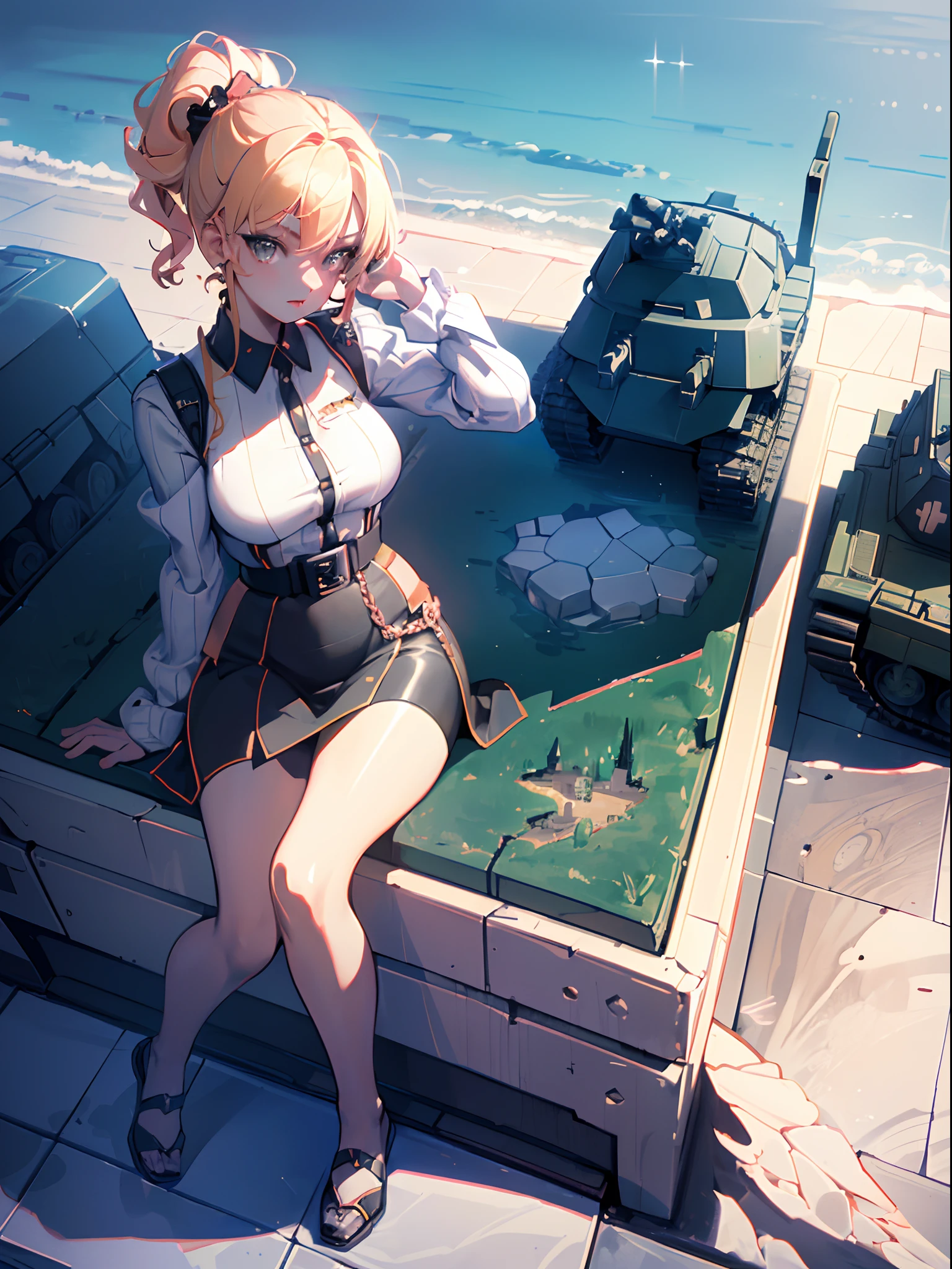 (isometric:1.5), (Masterpiece, Top Quality, Best Quality, official arts, beautiful and aesthetic:1.2),(16k, Best Quality, Masterpiece:1.2),[:(Black background:1.5):40],Browser game, isometry, Tanks, Military equipment, girls und panzer