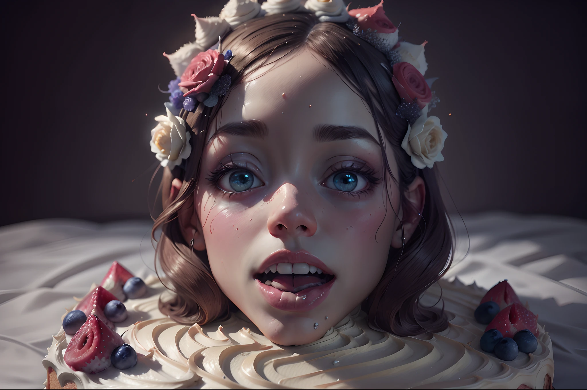 Cake with a girl's head on it