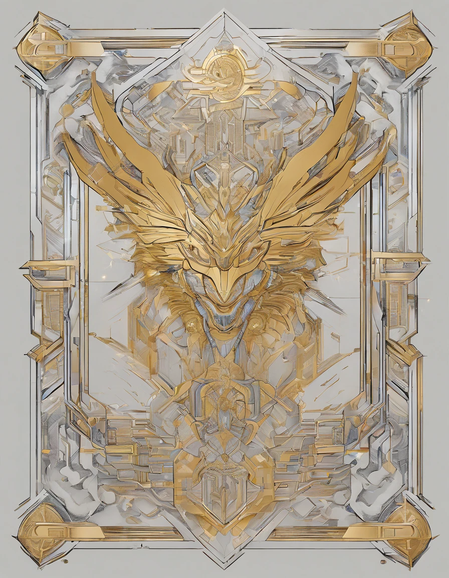 A logo、tmasterpiece、(gold background:1)、The golden dragon、Deities々Halo、ventania、Deities、Long wavy body、tusks、The upper part of the body、fanciful、mito、high high quality、The is very detailed、tmasterpiece、Epic、Particle effect、Dynamic effects