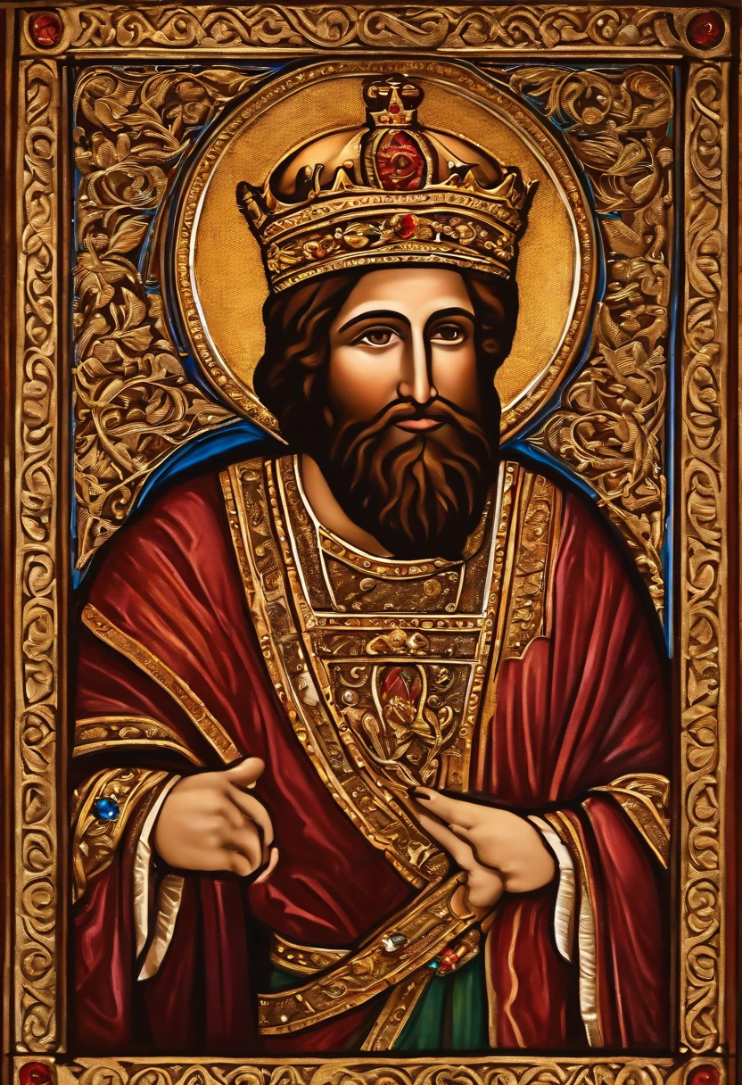 King David smiling with bible in hand