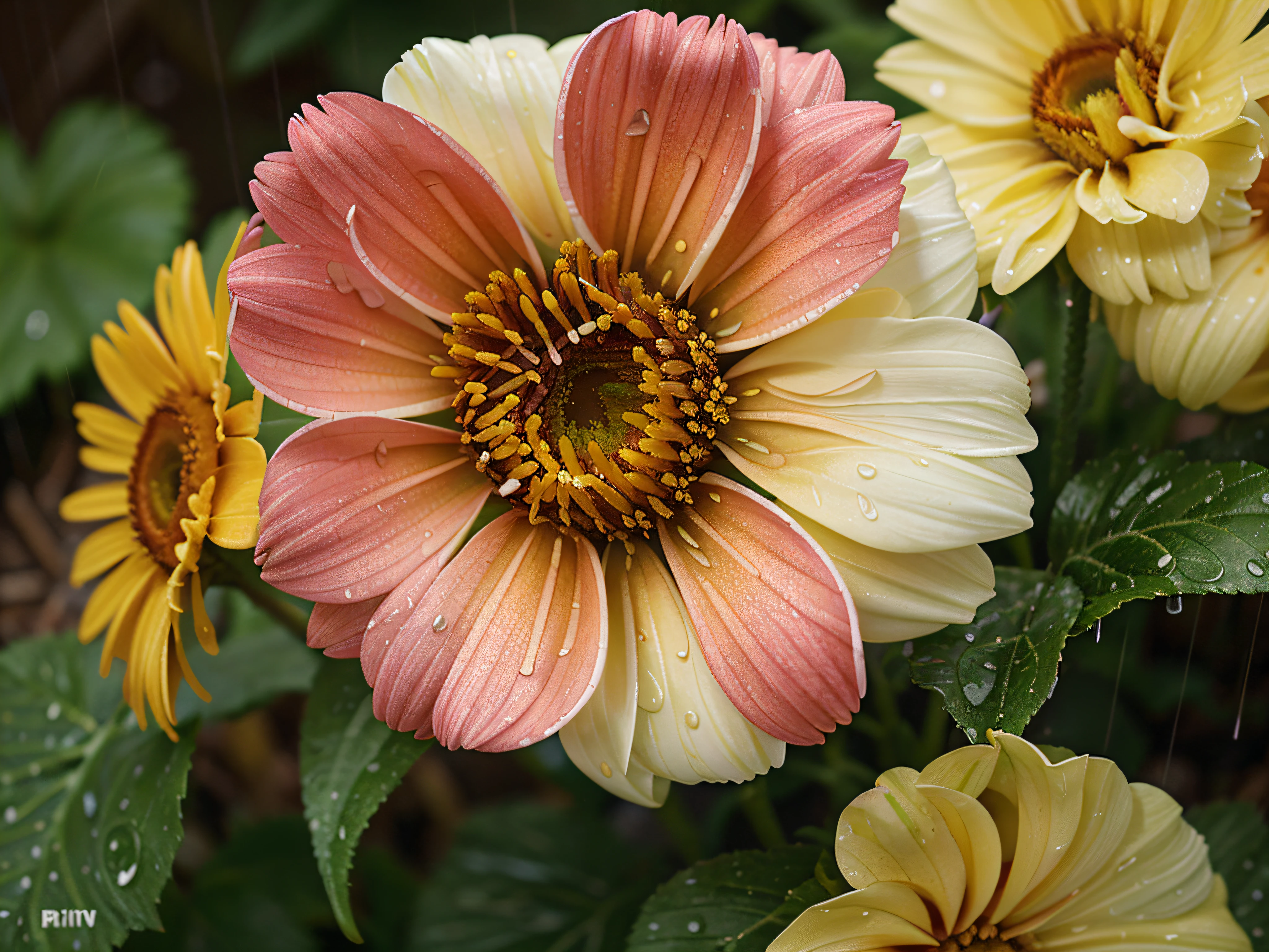 Rain-Kissed Flowers: Vibrant flowers with raindrops on their petals, adding a touch of delicacy and freshness.