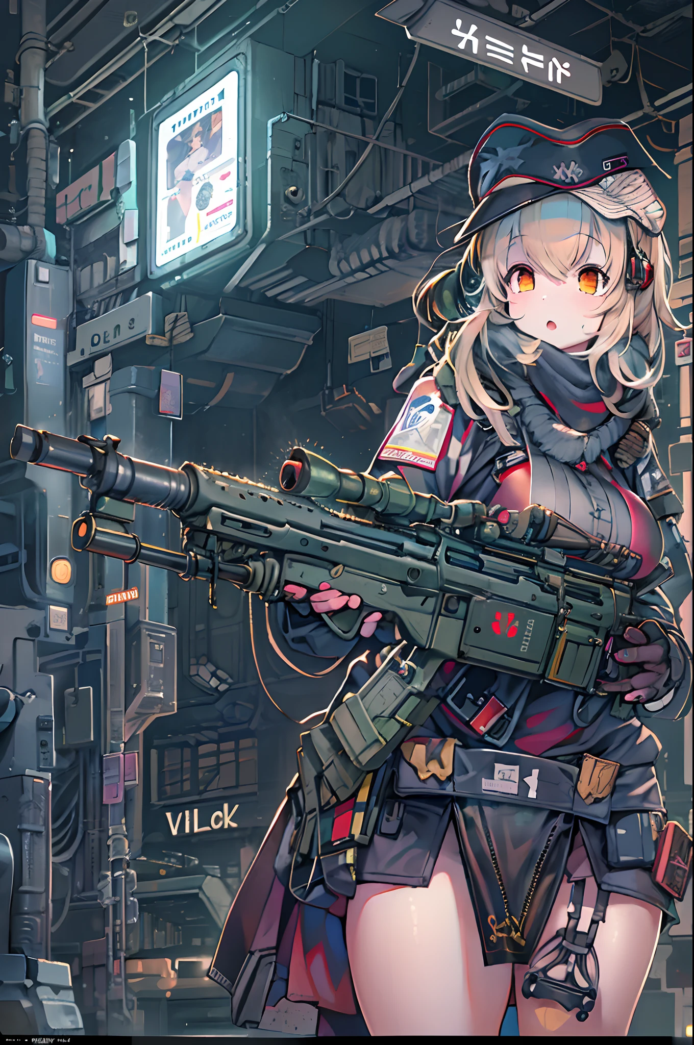 Anime girl with gun and futuristic costume, M4 Sopmod II Girls Frontline, anime machine gun fire, Mechanized soldier girl, railgun, best anime 4k konachan wallpaper, Fine details. girls' frontline, digital cyberpunk - anime art, girls frontline style, from girls frontline, Cyberpunk Anime Girl, cyberpunk anime art, nightcore, anime cyberpunk art