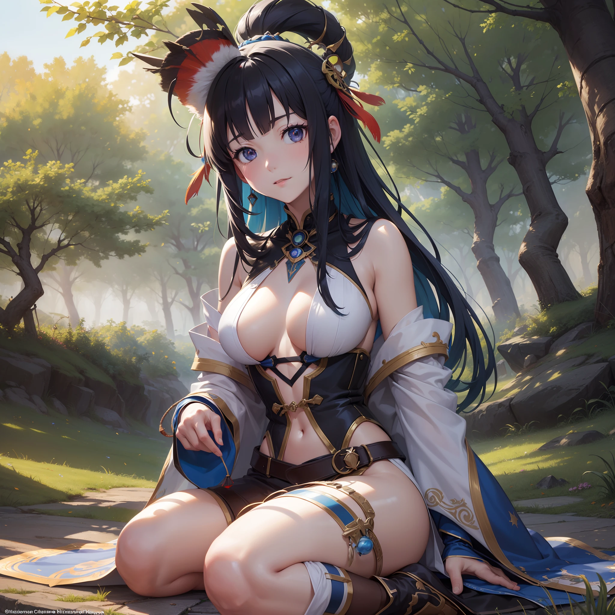 ((Finest quality)),(超A high resolution),(ultra-detailliert),((Best Anime)),sharpnes,Vivid:1.1,The art of astounding depiction, (1 Female Shaman)