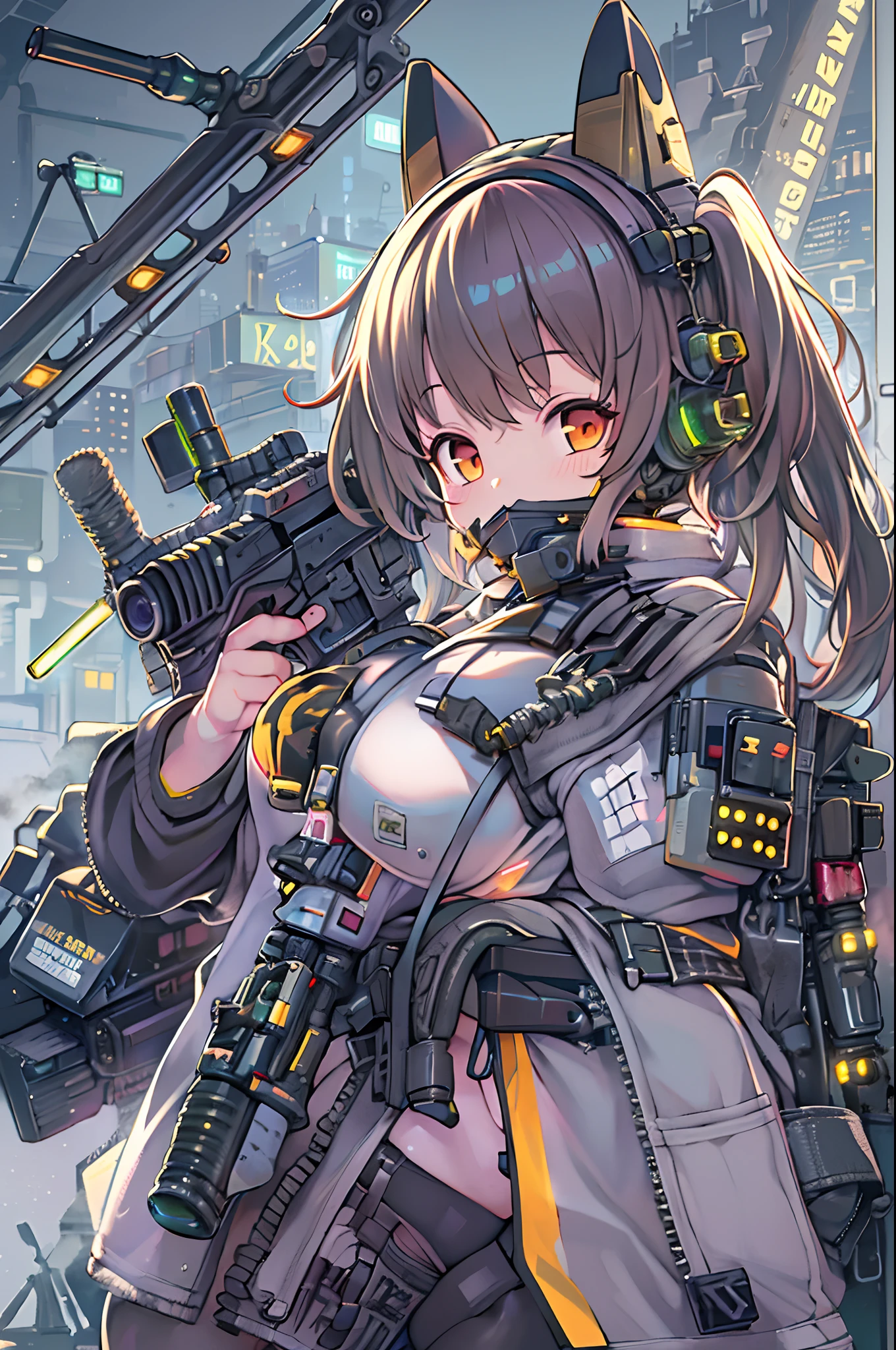 Anime girl with gun and futuristic costume, M4 Sopmod II Girls Frontline, anime machine gun fire, Mechanized soldier girl, railgun, best anime 4k konachan wallpaper, Fine details. girls' frontline, digital cyberpunk - anime art, girls frontline style, from girls frontline, Cyberpunk Anime Girl, cyberpunk anime art, nightcore, anime cyberpunk art