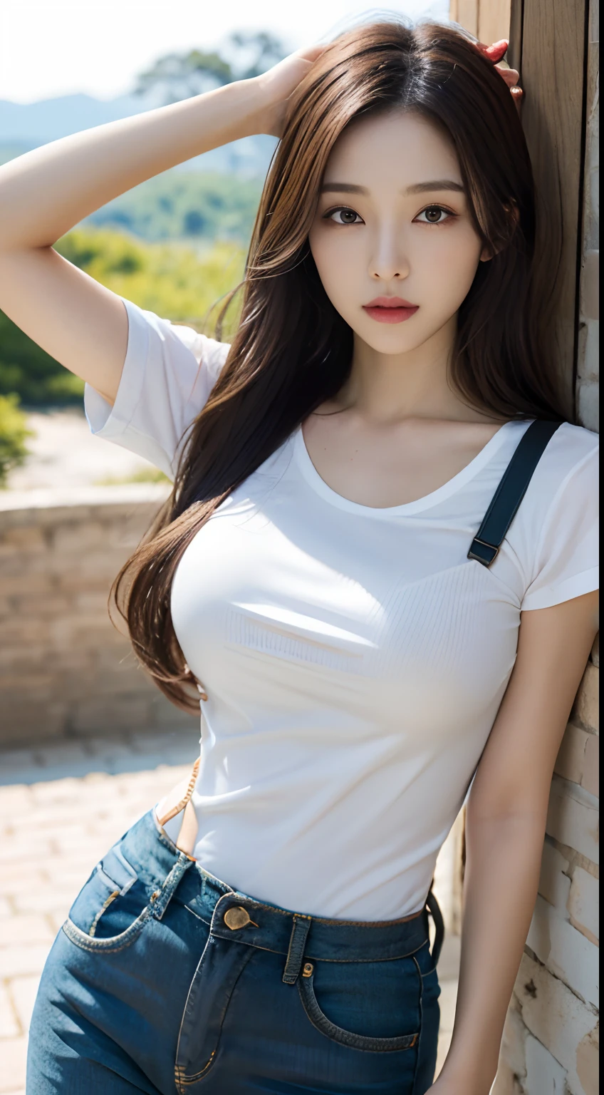 Alafi woman by the sea，sexy for，Light-colored jeans，shorter pants，Skinny T-shirt，2 2 years old，thicc，She was about 26 years old，Height 170 cm，korean people，Delicate face，realisticlying，Japan goddess，very Bigger breasts，Beautiful young Korean woman，Asian girl with long hair，Young and cute Korean face， Portrait of a Korean female idol， Korean woman， messy hair style， ulzzangs， Urzang-6500-V1 Edition, Edition, Edition, Edition, Edition, Edition, Edition, Edition, Edition, Edition, Edition, Edition, Edition, Edition, Edition, Edition, Edition, Edition, Edition, Edition, Edition, Edition, Edition.1， PureErosFace_V1， Popular makeup in Korea， Popular makeup in Korea， long whitr hair， （8K， RAW photos， best qualtiy， tmasterpiece： 1.45）， （NSFW： 1.25）， 韓国アイドル， 乃木坂アイドル， Actress，