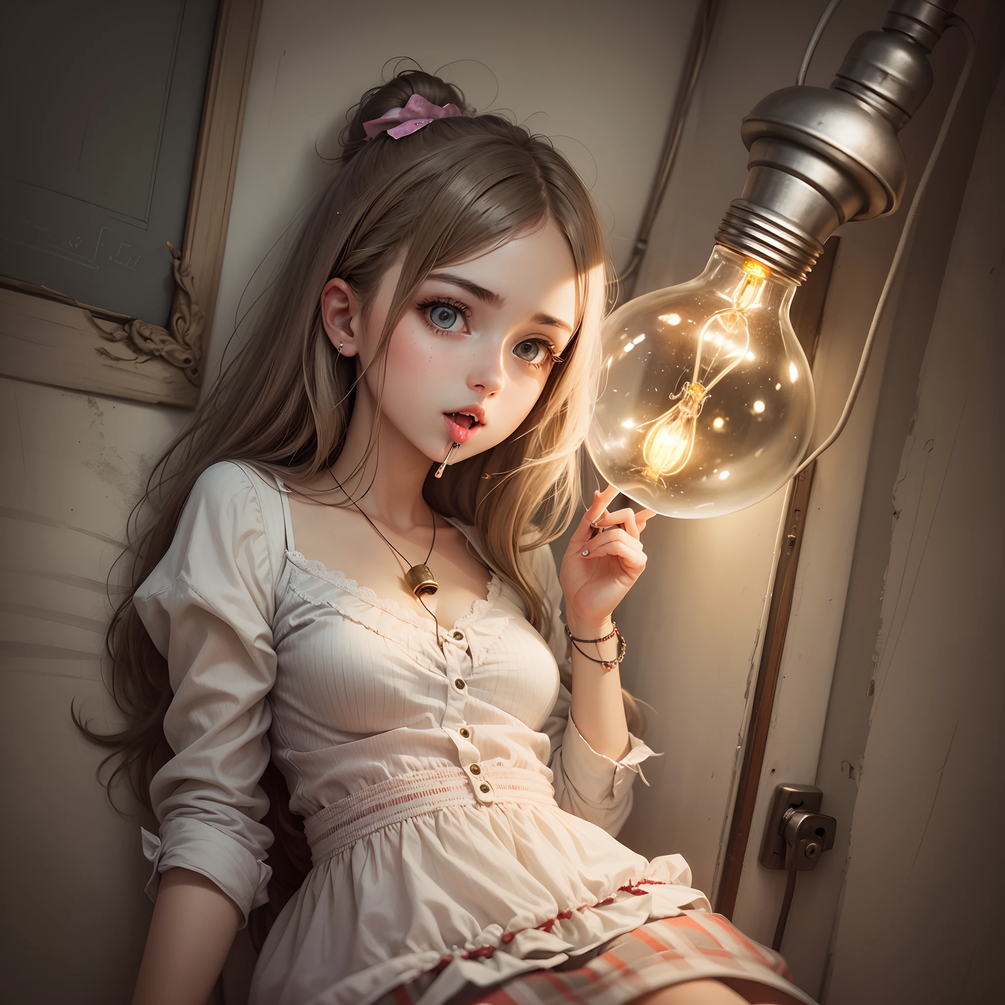 (Light bulb stuck)In a girl's mouth --auto --s2