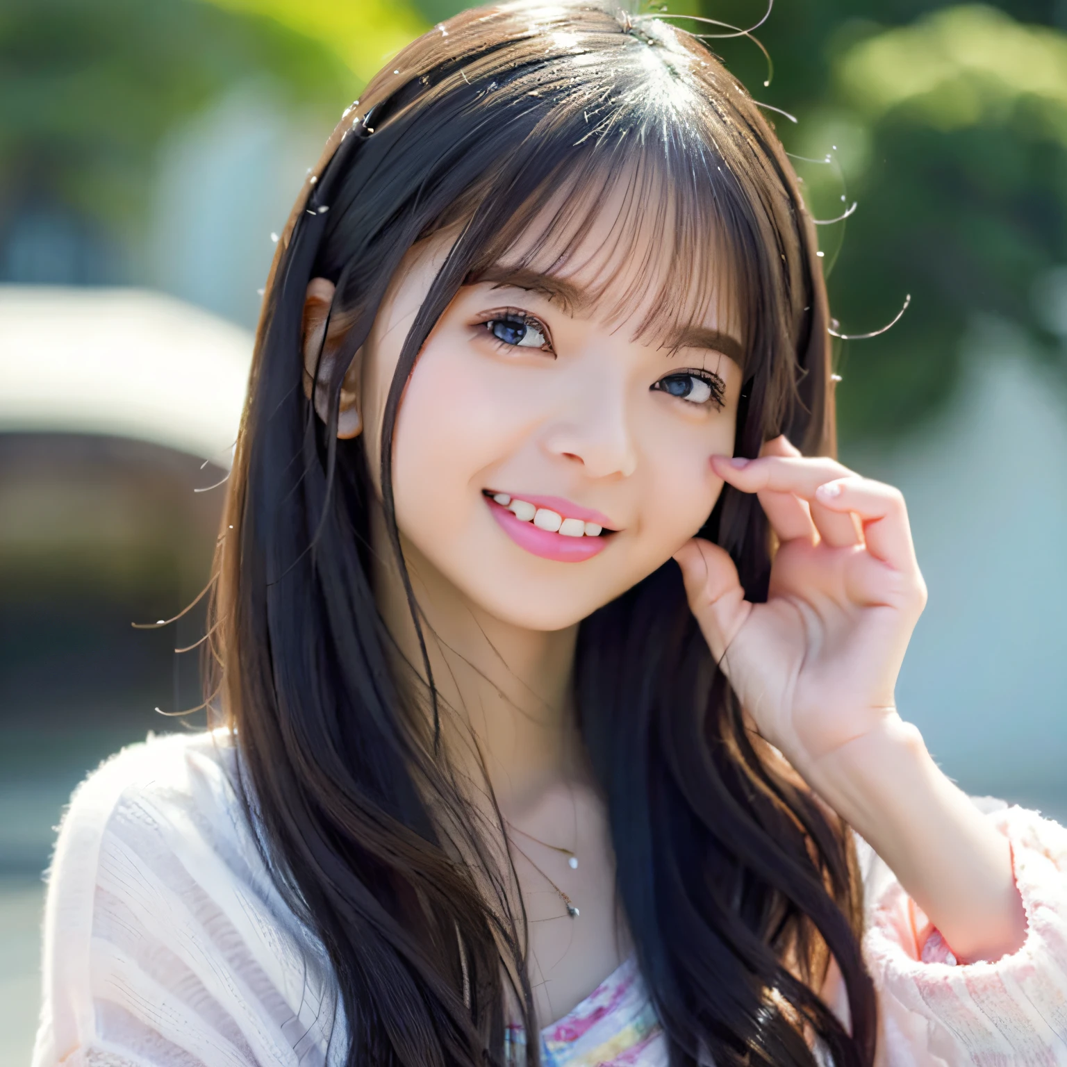 great laughter、top-quality、de pele branca、Real human skin、(Detailed)、oval-face、pores、超A high resolution、(8k、RAW Photography、Photorealsitic:1.4)、2 girls in、Slimed、(A person who sees with calm and goddess-like eyes)Happiness:1.2)、(lipgloss、eye lashes、Gloss Face、top-quality、超A high resolution、Wide range of lighting、Natural shading)、oversize jacket、Fashion Shirts、Cityscape、