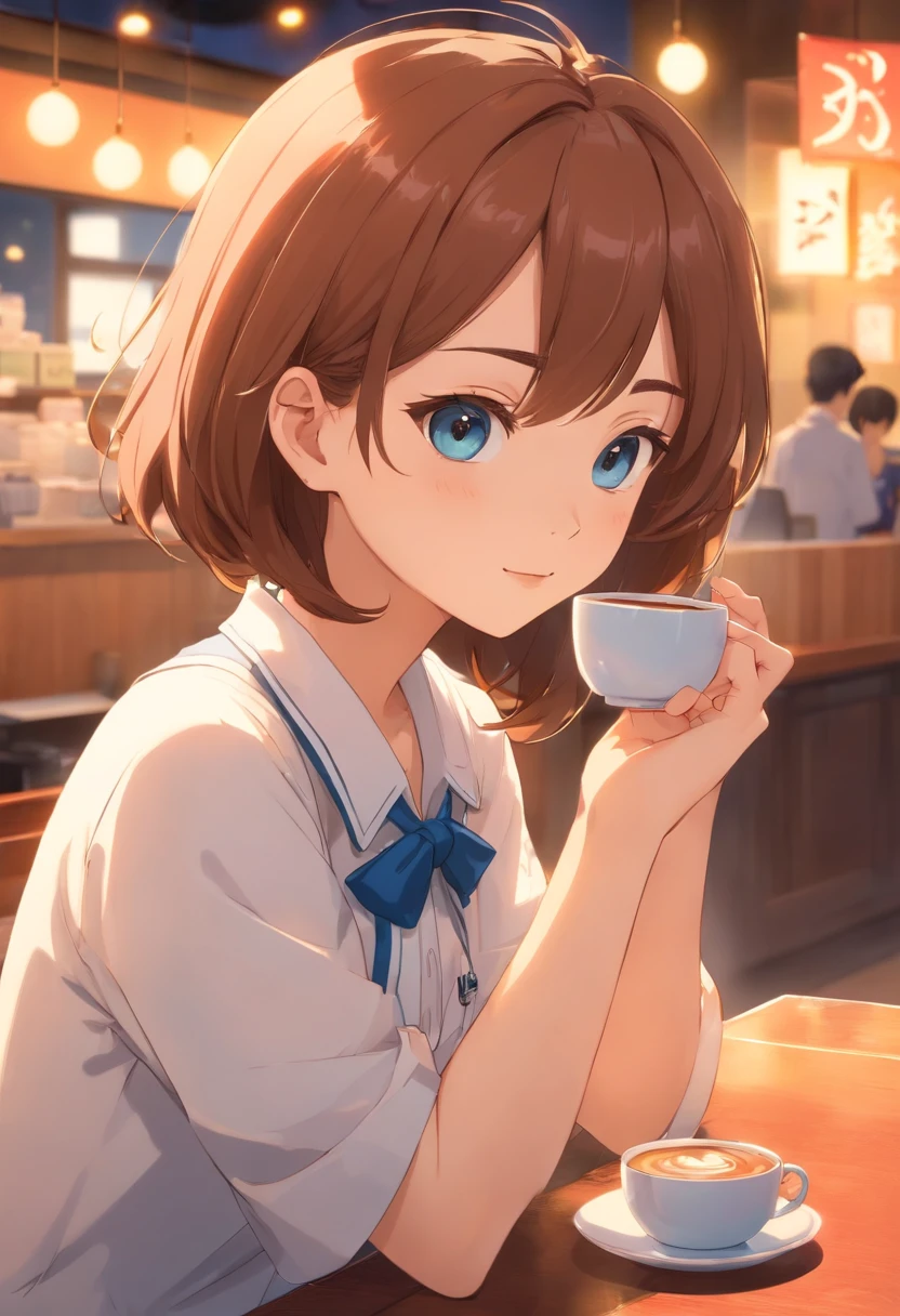 movie picture quality，Disney animation，style of disney animation，Disney movie animation，3D movies，China-style，A white-collar man answers the phone with a coffee cup，depth of fields，high light，Real light，Ray traching，oc rendered，Hyper-realistic，best qualtiy，8K，Works of masters，super-fine，Detailed pubic hair，Correct anatomy，sharp focus on eyes，Bokeh，Facial features are carefully depicted
