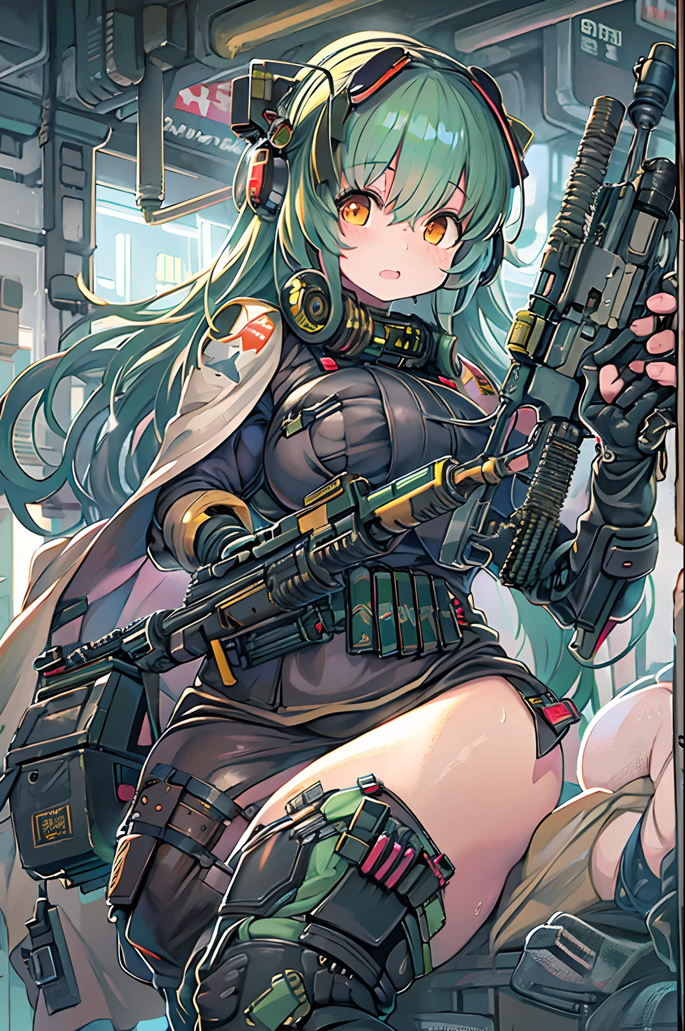 obra de arte,(melhor qualidade),altamente detalhado,ultra-detalhado,1 garota,(mechanicalasas:Ouroen,olhos brilhantes:azul,Ouroenrarmor:1.2,orelhas alongadas:0.8),(cidade cyberpunk:1.5,arma:power blade),(paisagem de fantasia:1.2,natural lighting:1.5,confident expression),(panorama:1.2),mecha, sorriso,Angle,Anjos, asas,Ouro,CRU,fechar-se