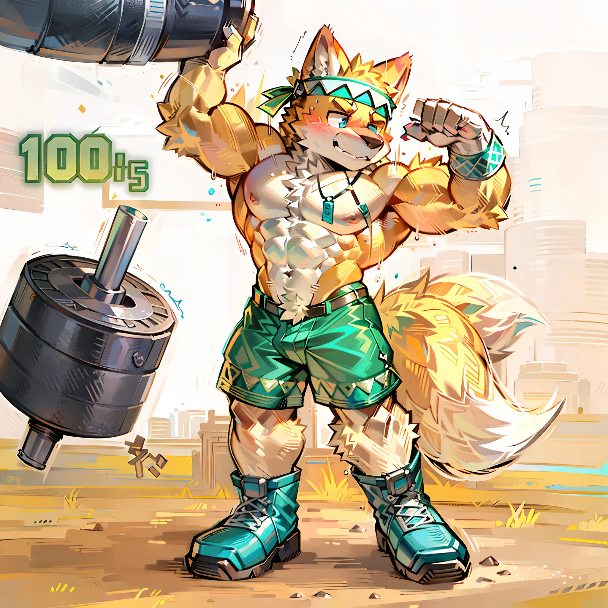 Overall muscles are stronger，Highlight the male part of the character，Create thick muscles for your character，Strong arm muscles，beefy pectorals，Strong leg muscles，Strong abs，chest muscle, Abs, And arm muscles are one color
