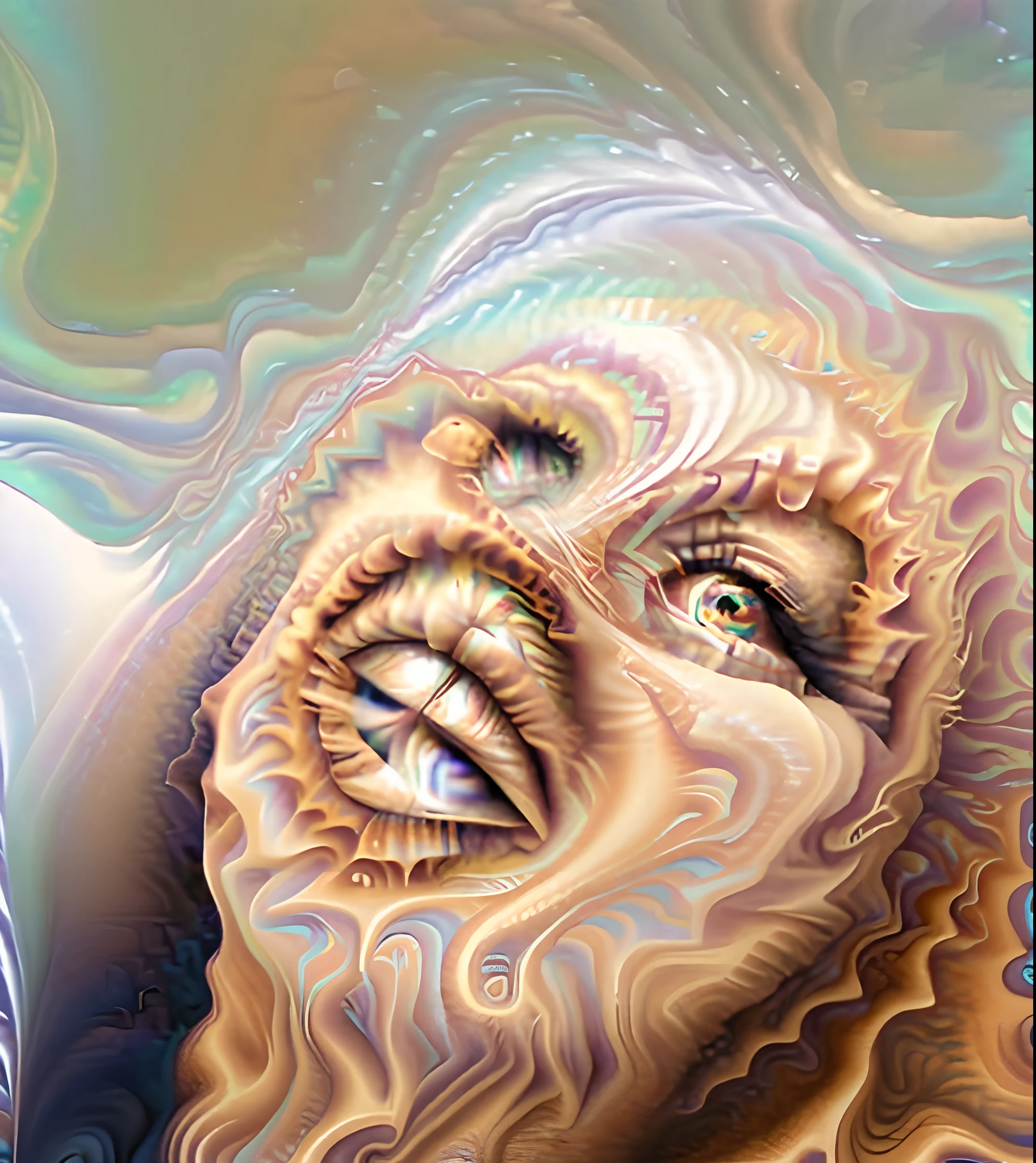 a close up of a person with a psychedelic pattern on their body, lsd ripples, lsd waves, fractal wave interference, dmt ripples, infinite psychedelic waves, lsd trip, conjuring psychedelic background, tripping on lsd, lsd visuals, dmt waves, illusion psychedelic art, trippy fractals, psychedelic digital art, psychedellic fractals