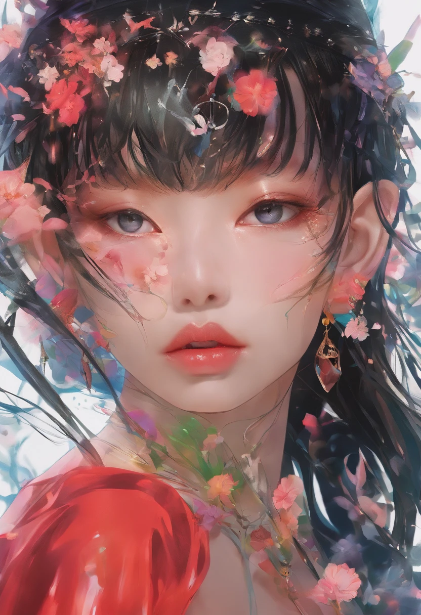 (8K, RAW photo, Photorealistic:1.25) ,( Gloss on lips, eyeslashes, gloss face, Glossy glossy skin, Best quality, 超高分辨率, Depth of field, color difference, Caustics, Broad lighting, naturalshadow,Kpop idol) looking at viewert,Eyes of desire