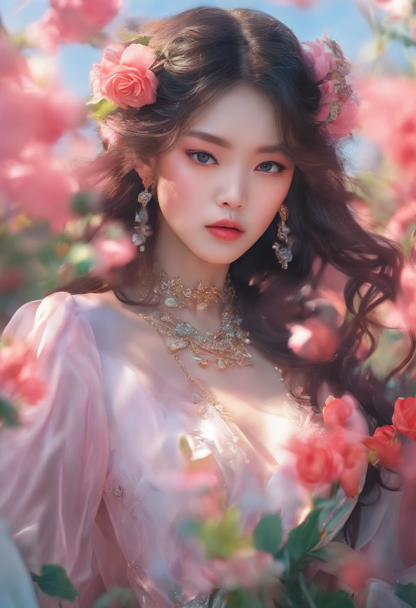 (8K, RAW photo, Photorealistic:1.25) ,( Gloss on lips, eyeslashes, gloss face, Glossy glossy skin, Best quality, 超高分辨率, Depth of field, color difference, Caustics, Broad lighting, naturalshadow,Kpop idol) Zhang Shaohan