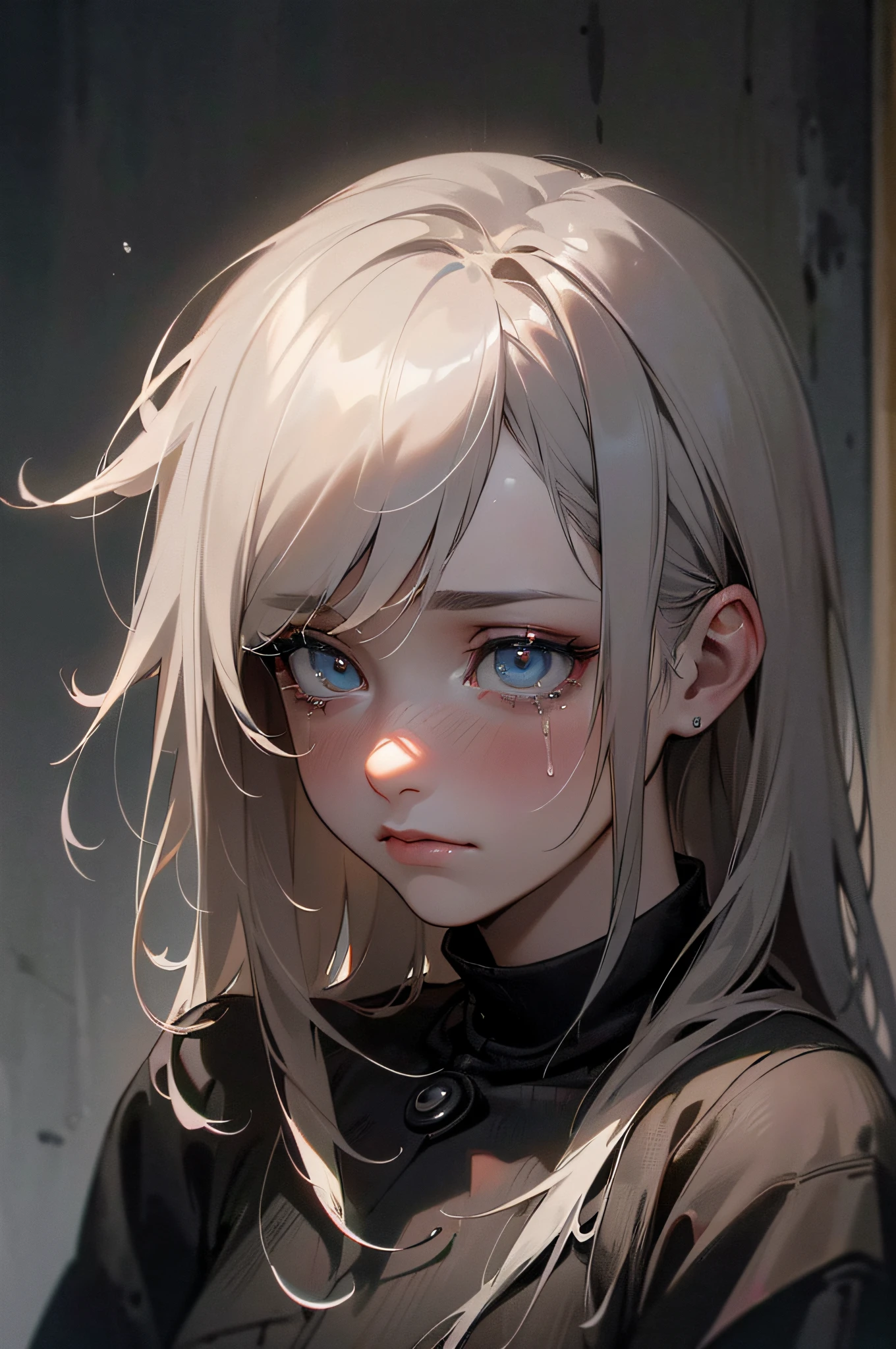 (most realistic, detailed portrait art, beautiful detailed eyes, beautiful detailed lips, extremely detailed eyes and face, long eyelashes, tearful eyes) (heavy oil painting, textured brushstrokes, dramatic lighting, dark color palette) (lonely figure, hunched posture, tear-streaked cheeks, disheveled hair) (fragile emotions, shattered dreams, emotional agony, heavy heart) (bleak atmosphere, desolate landscape, cloudy sky, gloomy ambiance) (tragic beauty, hauntingly poetic, melancholic mood, metaphorical storytelling) (deep shadows, ethereal glow, soft highlights) (subdued colors, muted tones, shades of gray) man, maximum expression of sadness, crying, despair, broken heart, empty inside, spiritual, dark and poetic image, Broken soul, shattered, screams in pain, empty, dark, ink and carbon, on the ground, the heart is missing... lying on the ground, humiliated