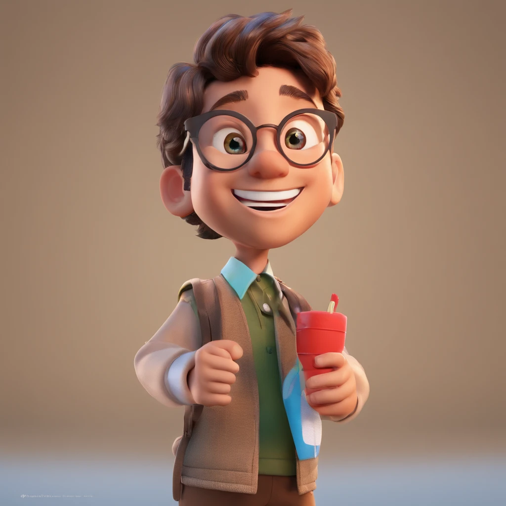 Alexander is a smiling 10-year-old human boy, com seu fiel amigo, Noah. Um cockie spanish