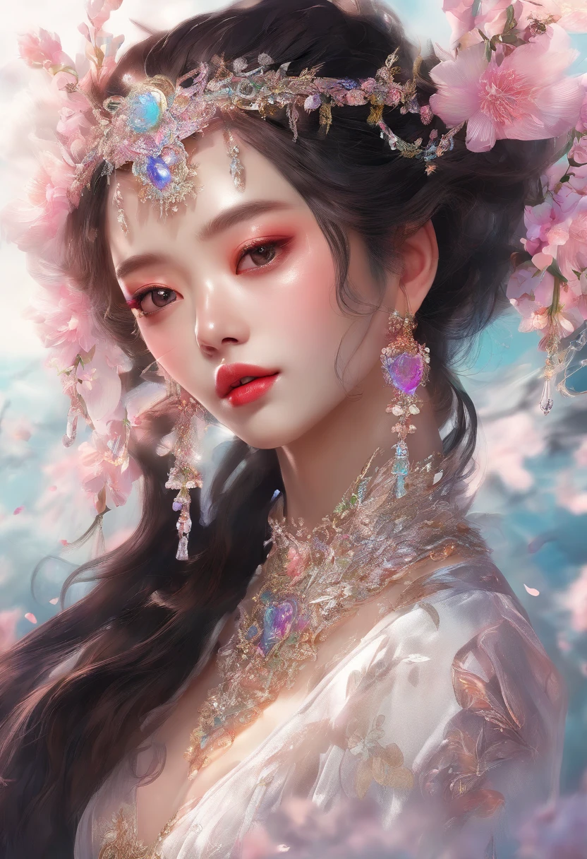 Zhang Shaohan(8K, RAW photo, Photorealistic:1.25) ,( Gloss on lips, eyeslashes, gloss face, Glossy glossy skin, Best quality, 超高分辨率, Depth of field, color difference, Caustics, Broad lighting, naturalshadow,Kpop idol)