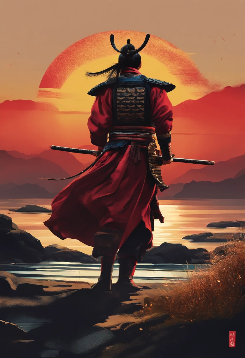 samurai shounin do arroz futurista imagem de perfil