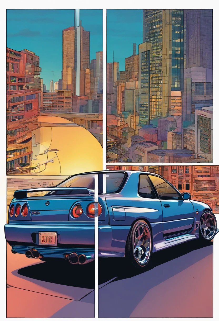 woman leaning on a car in a parking garage, wide angle , perspective, advertisment, super ultra quality, no artifacts, jackie tsai style, set in tokyo bank parking lot, 90's color photo, 90s japan, profile pic, tsubasa nakai's style, 90’s photography, 90's photo, in a modified nissan skyline r34, y2k style down to up view