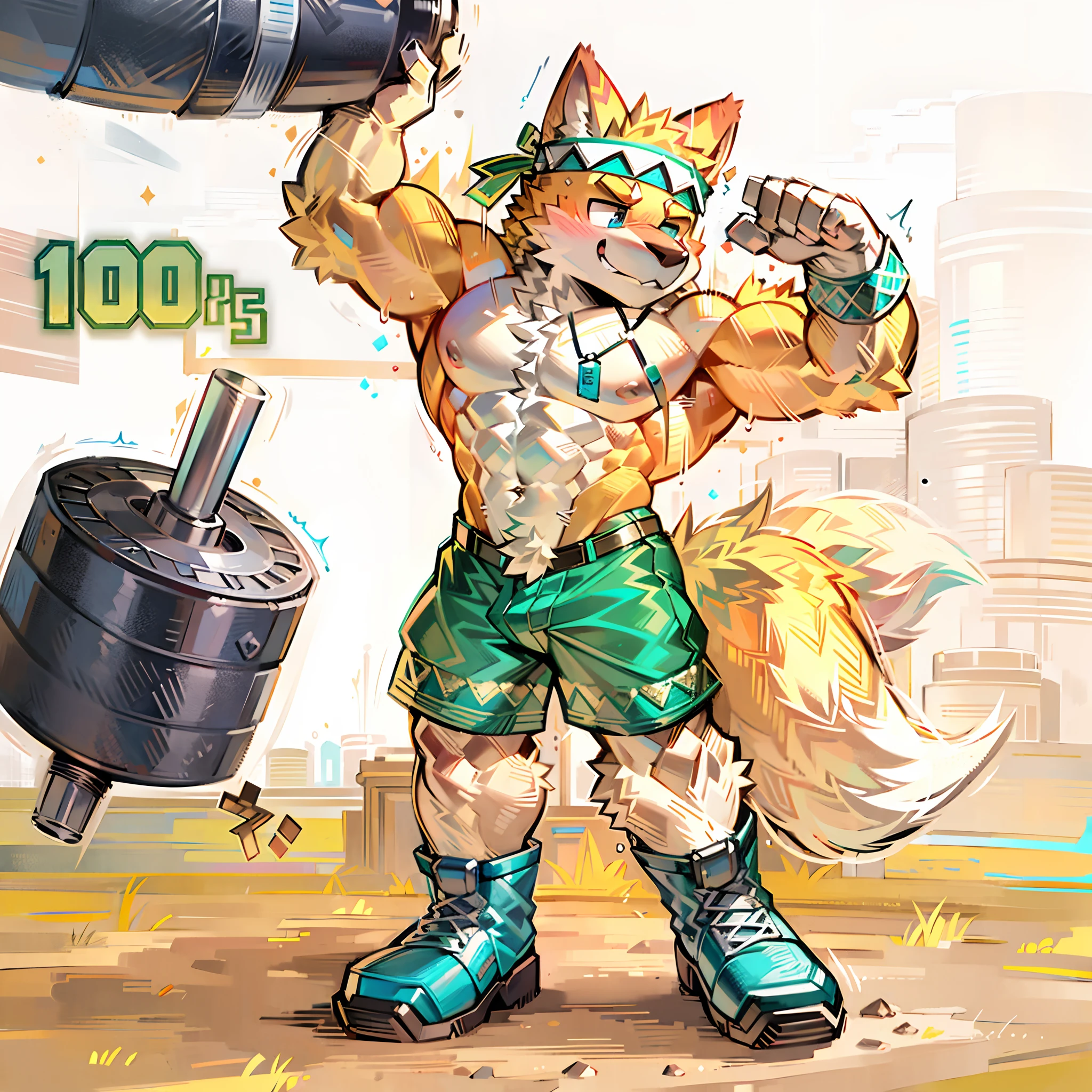 Overall muscles are stronger，Highlight the male part of the character，Create thick muscles for your character，Strong arm muscles，beefy pectorals，Strong leg muscles，Strong abs，chest muscle, Abs, And arm muscles are one color