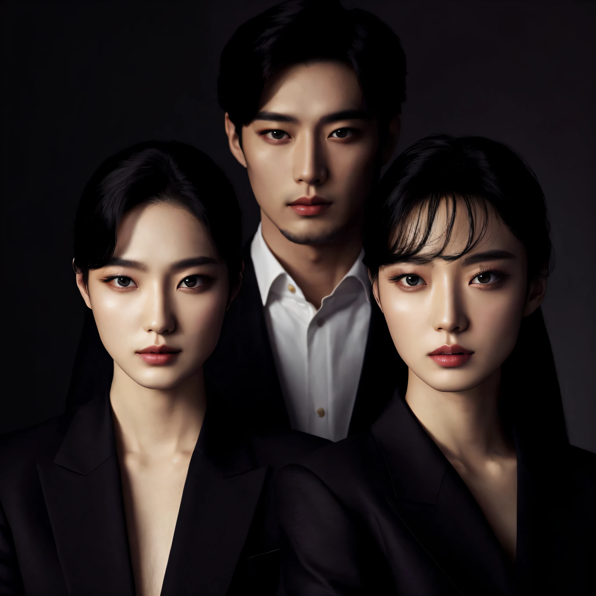 Imagen de un hombre y dos mujeres posando para una foto, Daoshi, Yanjun Chengt, Seseon Yoon, film still promotional image, Artista coreano, choi, Jingna Zhang, consejero delegado, Imagen promocional, Imagen promocional, Sangsoo Jeong, Yan, Por Jeonseok Lee, Arte clave, oficial, strange eye, Jin Shan, Imagen del anuncio, backdrop