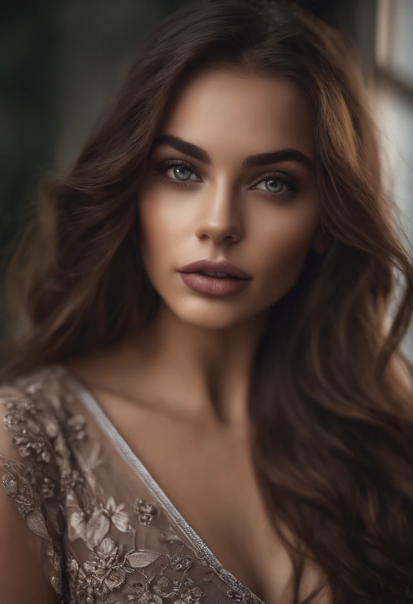 Femmes totalement Alafed , fille sexy aux yeux bruns, A hyper-realistic, Meticulously detailed, Portrait Sophie Mudd, cheveux bruns et grands yeux, selfie of a young woman, Violet Myers, sans maquillage, maquillage naturel, looking straight at camera, Visage avec Artgram, Maquillage subtil, De superbes photos du corps entier, dans la ville, Buste de taille moyenne、collants noirs,