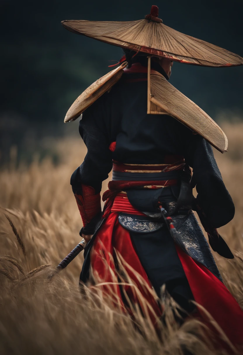 samurai com prato de arroz