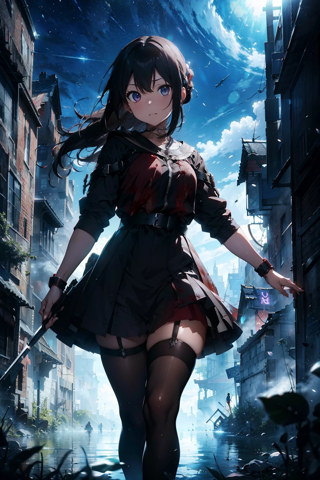 Art in fantasy anime mythic action effect, sharp focus, studio photo, masterpiece, UHD, Bloodbourne aesthetic style, ice queen
