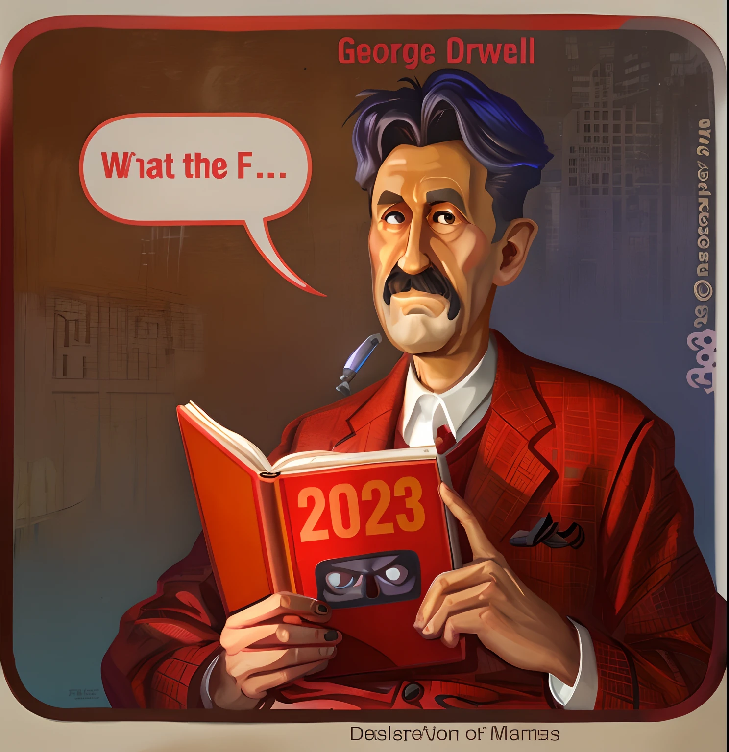 Spidy, Spider Man 👨 spider 🕷️ a colorful marvel cartoon of spider man reading a book with a speech bubble above it, george orwell, orwellian, orwellian dystopia, orwellian style, year 2 0 2 2, 2022 movie, subgenius, by Matt Groening, dave sim, f2.2, airing in 2 0 2 3, f 2.5