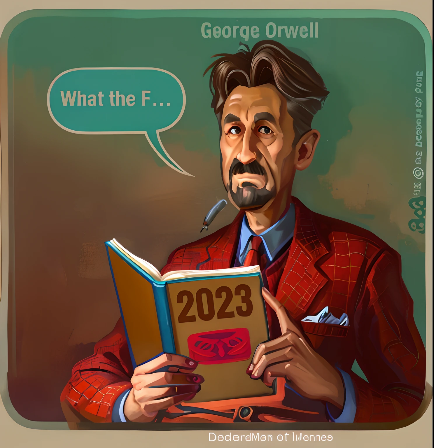 Spidy, Spider Man 👨 spider 🕷️ a colorful marvel cartoon of spider man reading a book with a speech bubble above it, george orwell, orwellian, orwellian dystopia, orwellian style, year 2 0 2 2, 2022 movie, subgenius, by Matt Groening, dave sim, f2.2, airing in 2 0 2 3, f 2.5