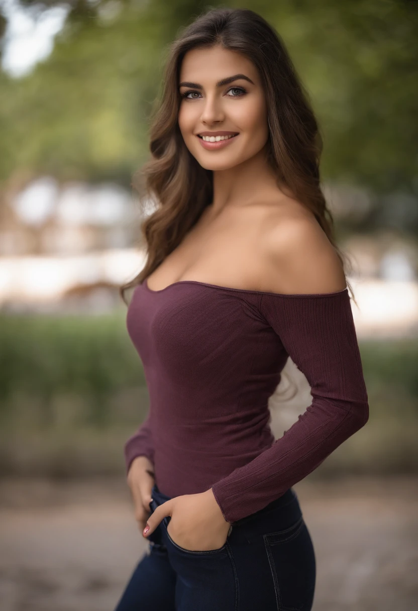 arafed woman fully , hispanic, full body, perfect angle, sexy girl with brown eyes, ultra realistic, very detailed, 32 years old, portrait sophie mudd, brunette hair and large eyes, selfie of a young woman, bedroom eyes, violet myers, without makeup, natural makeup, looking directly at the camera, face with artgram, subtle makeup, medium to large size bust, angelina gomez's face, sexy, professional, 4k, smile, shot on canon, 85mm shallow depth of field, kodak vision color, realistic skin texture, best quality
