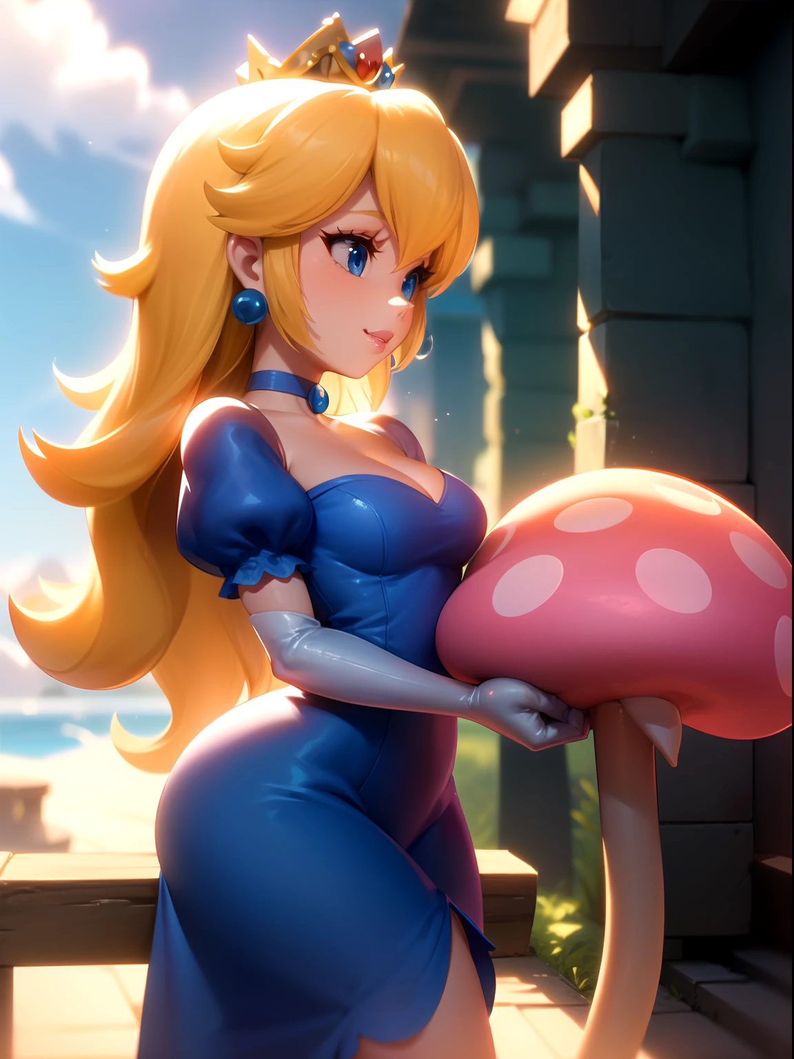 princess Peach at the nudist beach