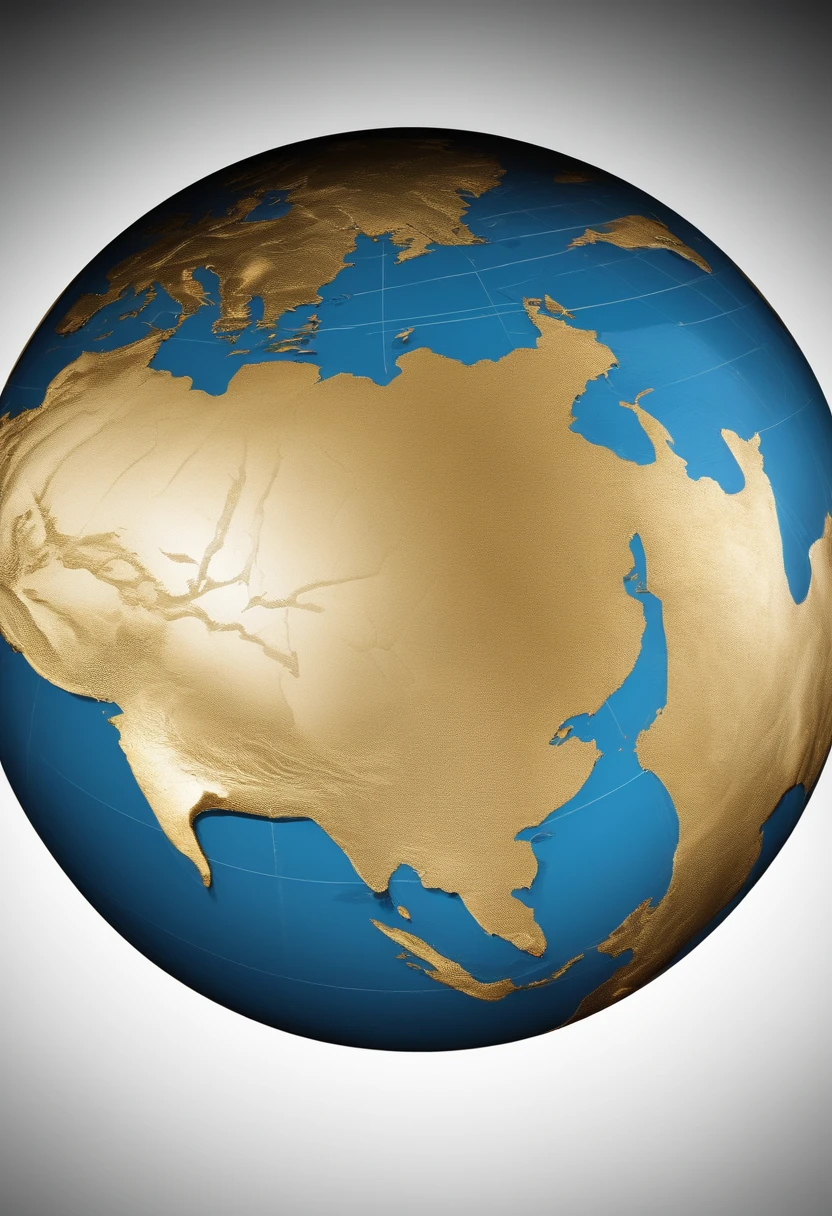 planet earth, In a single sphere, Authentic information from every continent, drawn image, 2 colours, Gold and Black, Used for logos, bottomless, Only the earth, Illuminate the earth from behind, In a single sphere, Authentic information from every continent, drawn image, 2 colours, Gold and Black, Used for logos, bottomless, Only the earth, Lightings from back