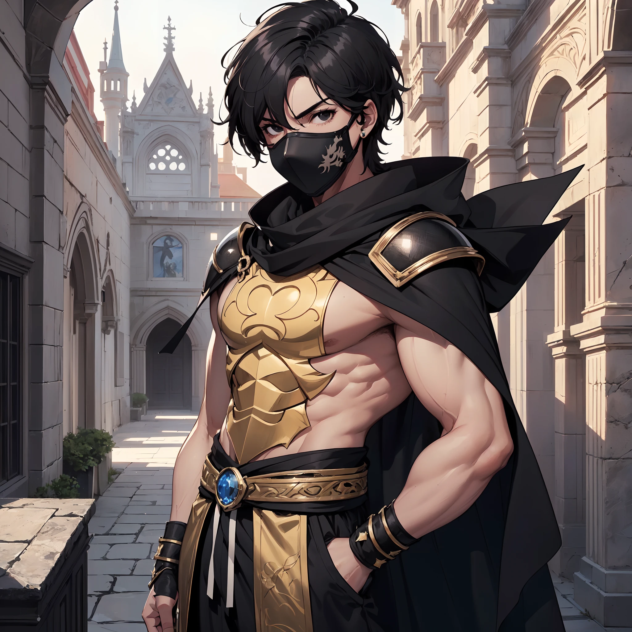 128K Ultra High Definition,
128K Ultra High Quality,
128K Ultra High Resolution,
Best Definition,
Best Quality,
Best Resolution,
Perfectly Detailed,
Perfectly Designed,
Extremely Detailed,
Extremely Designed,
Hyper Detailed,
Hyper Definition,
Hyper Quality,
Hyper Resolution,
Masterpiece,
(((Anime))),
Body Shot,
(((Boy))),
Handsome,
Muscular Body,
(((Black Short Hair))),
(((Black Eyes))),
(((Hyper Detailed & Perfectly Designed With Ultra High Quality Engravings & Jeweled Ninja Armor With Mask & Cape))),
(((Inside Of Medieval Royal Palace Background Scenery))),